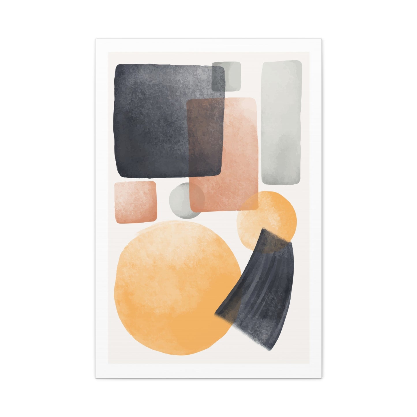 Minimal Watercolor Brush Art Set 1.1 - Matte Canvas Decor with Minimalist Leaf Design