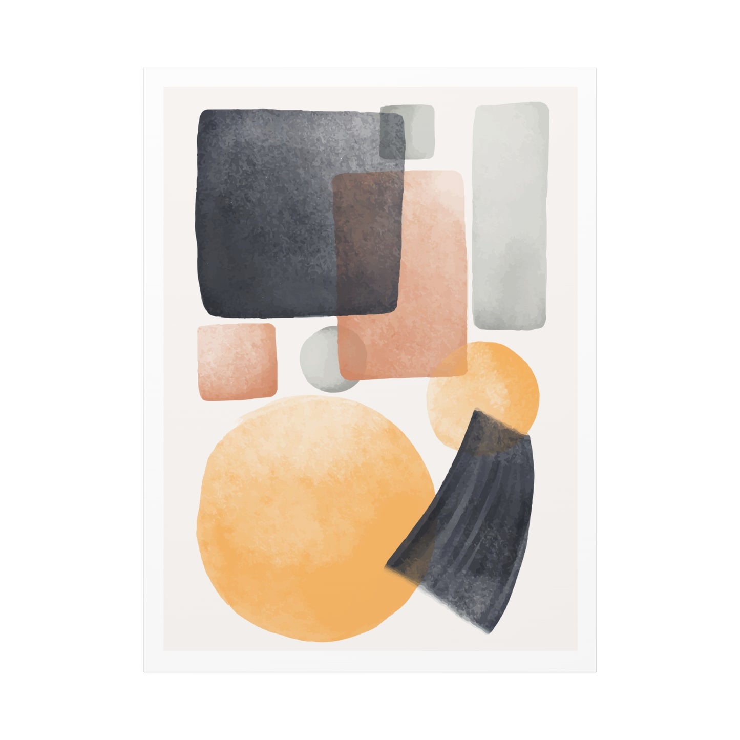 Minimal Watercolor Brush Art Set 1.1 - Matte Canvas Decor with Minimalist Leaf Design