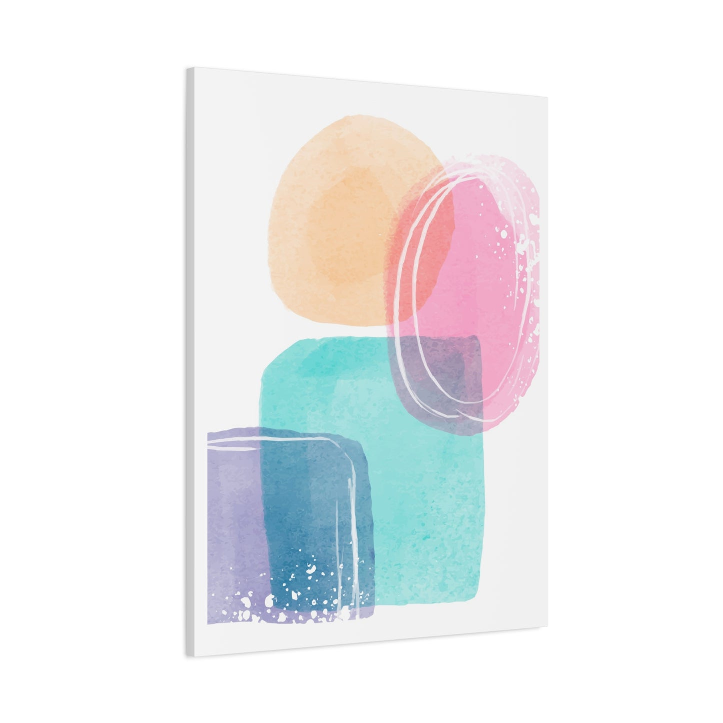 Soft Watercolor Color Set 1.1 - Matte Canvas Decor with Minimalist Leaf Design