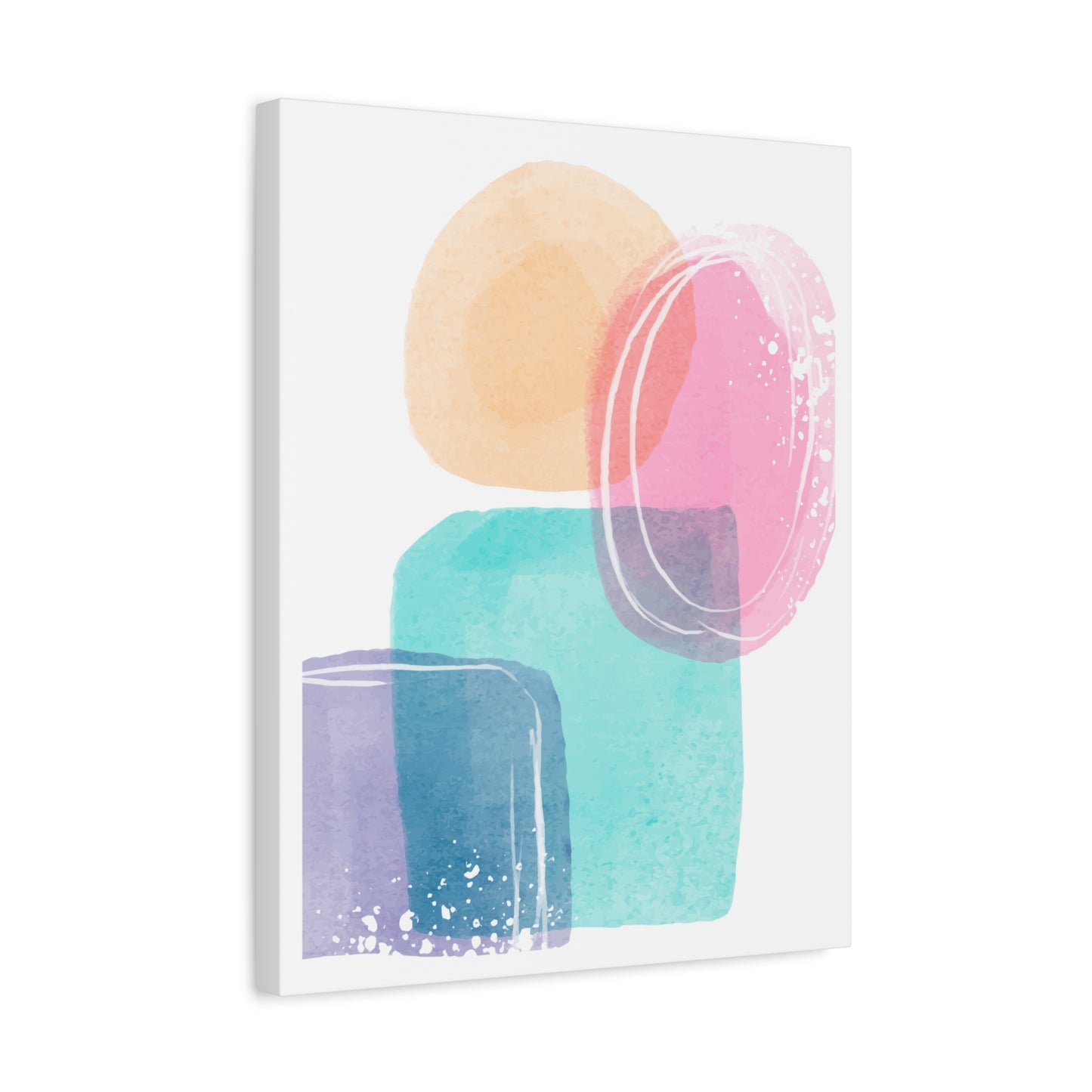 Soft Watercolor Color Set 1.1 - Matte Canvas Decor with Minimalist Leaf Design