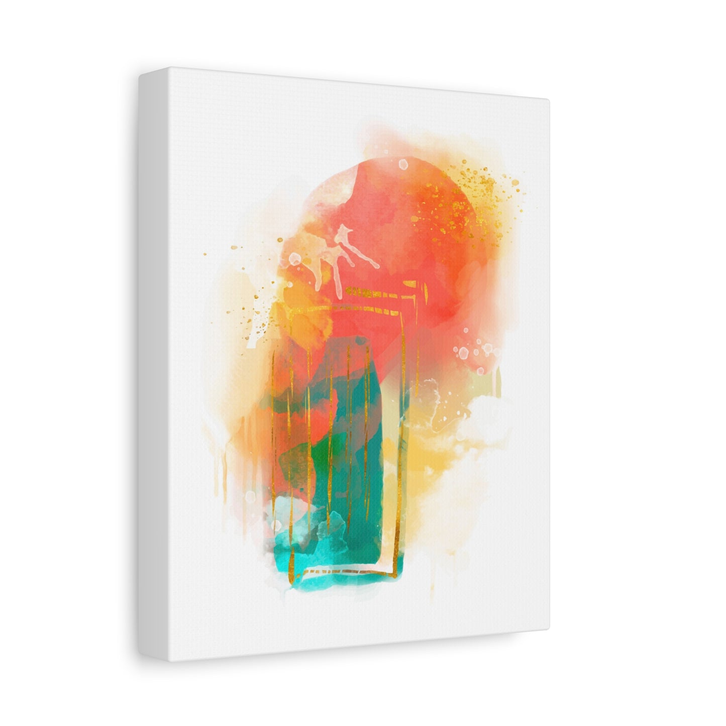 Watercolor Painting Set 1.3 - Matte Canvas Decor with Minimalist Leaf Design
