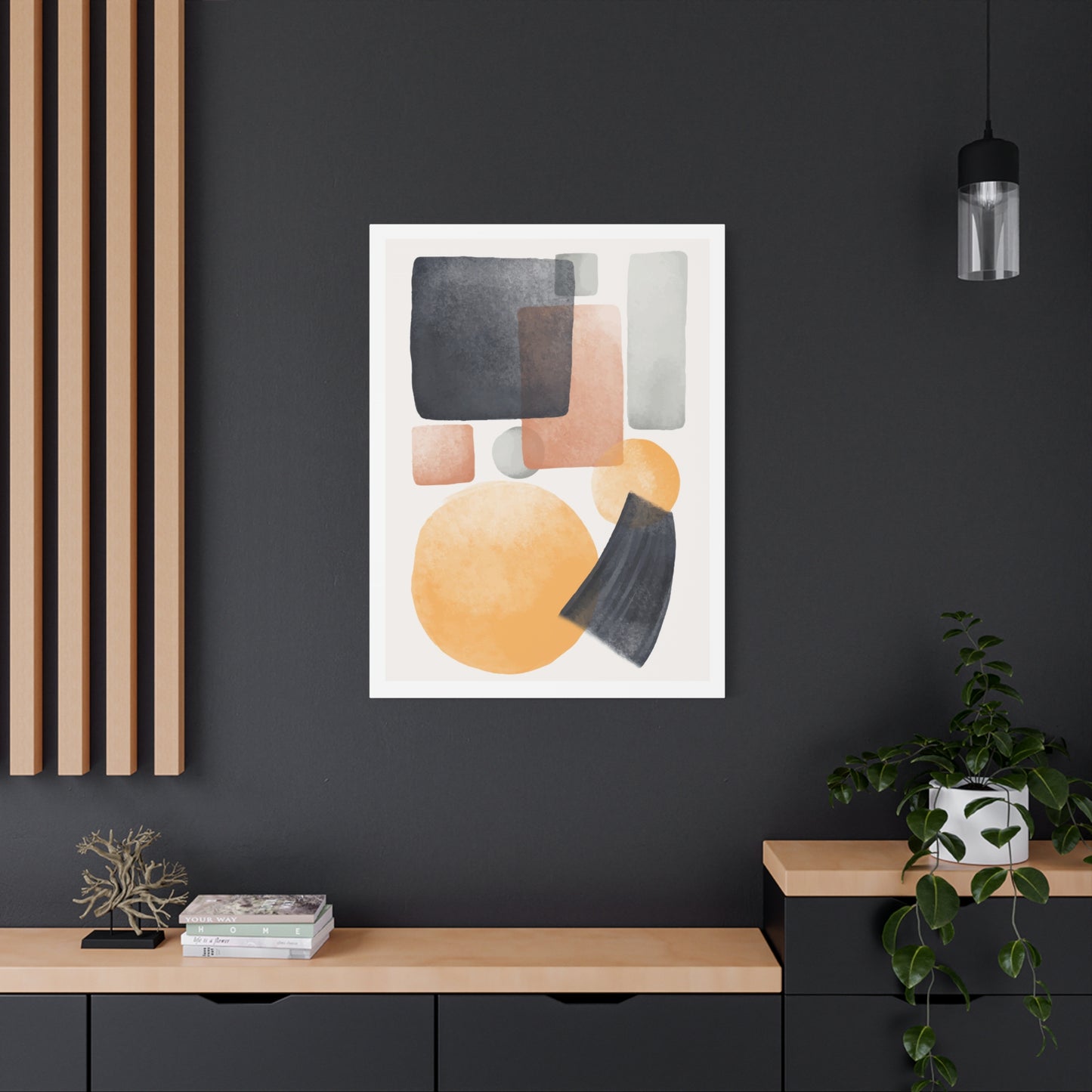 Minimal Watercolor Brush Art Set 1.1 - Matte Canvas Decor with Minimalist Leaf Design