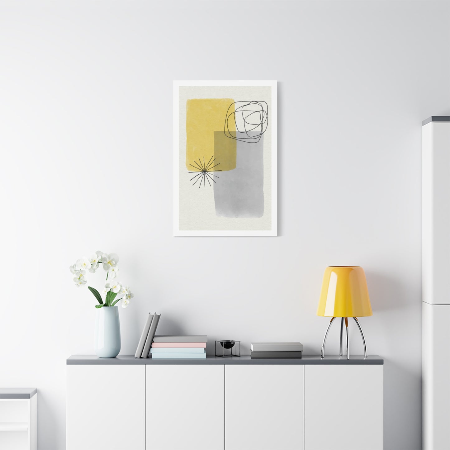 Gold Watercolor Wall Art Set 1.3 - Matte Canvas Decor with Minimalist Leaf Design