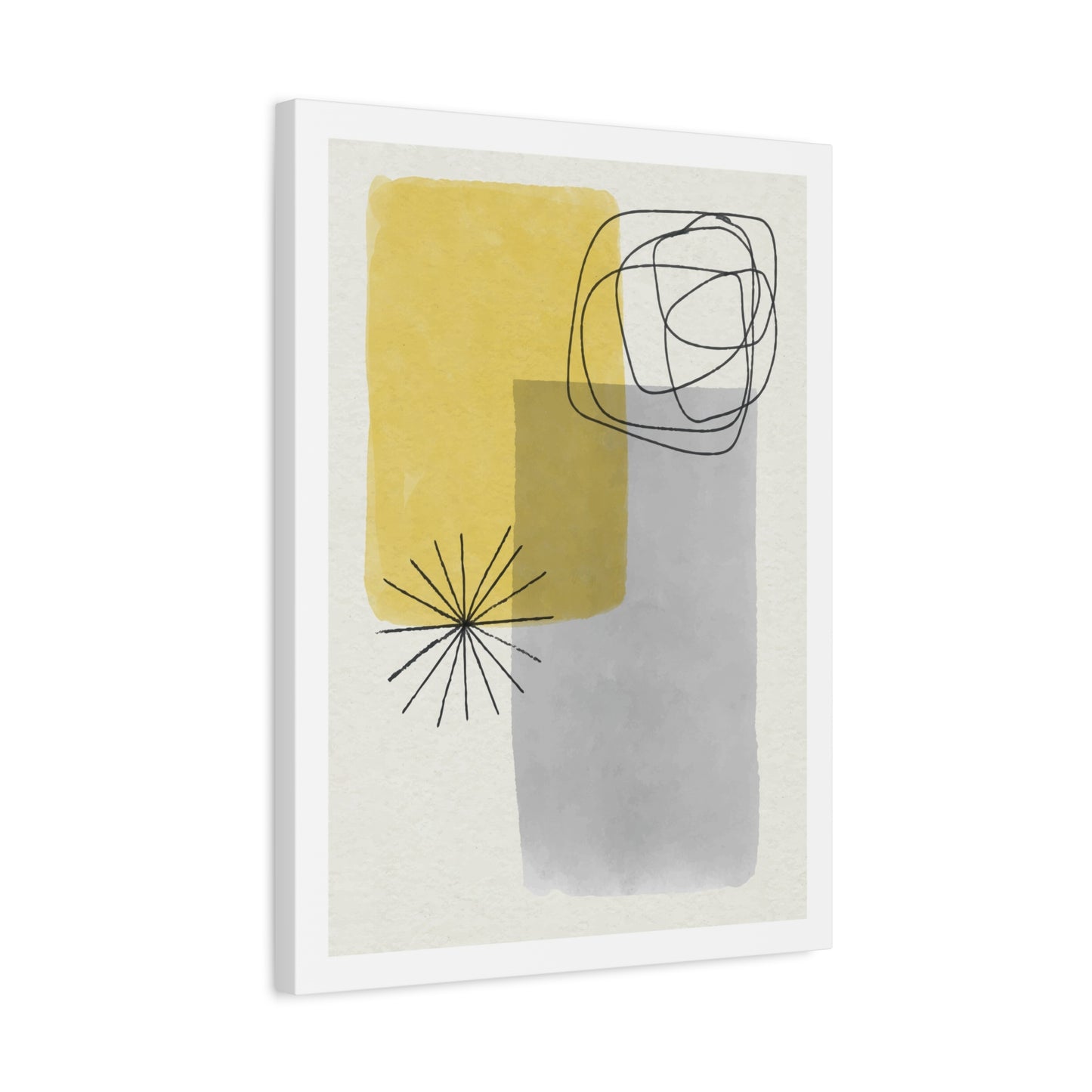 Gold Watercolor Wall Art Set 1.3 - Matte Canvas Decor with Minimalist Leaf Design