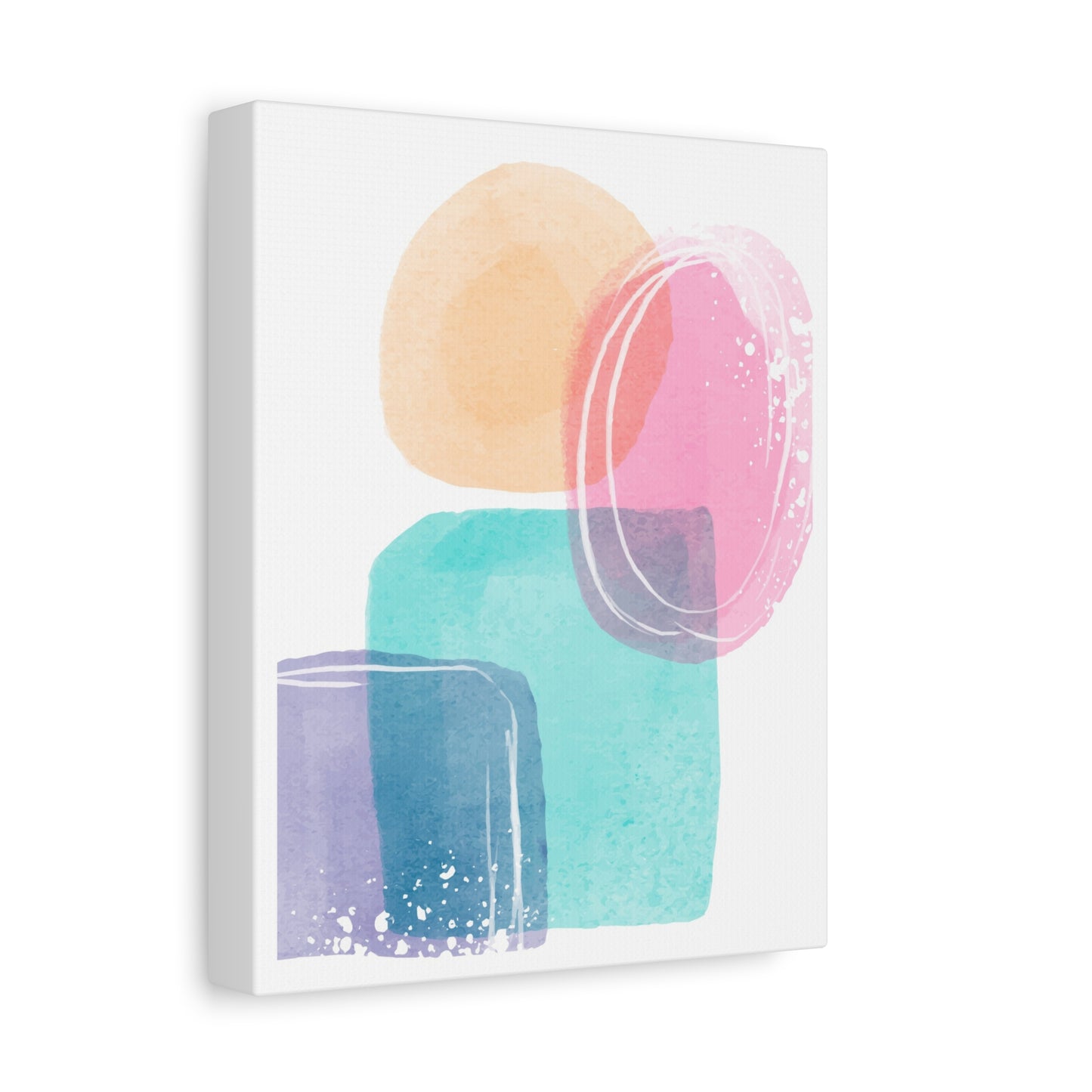 Soft Watercolor Color Set 1.1 - Matte Canvas Decor with Minimalist Leaf Design