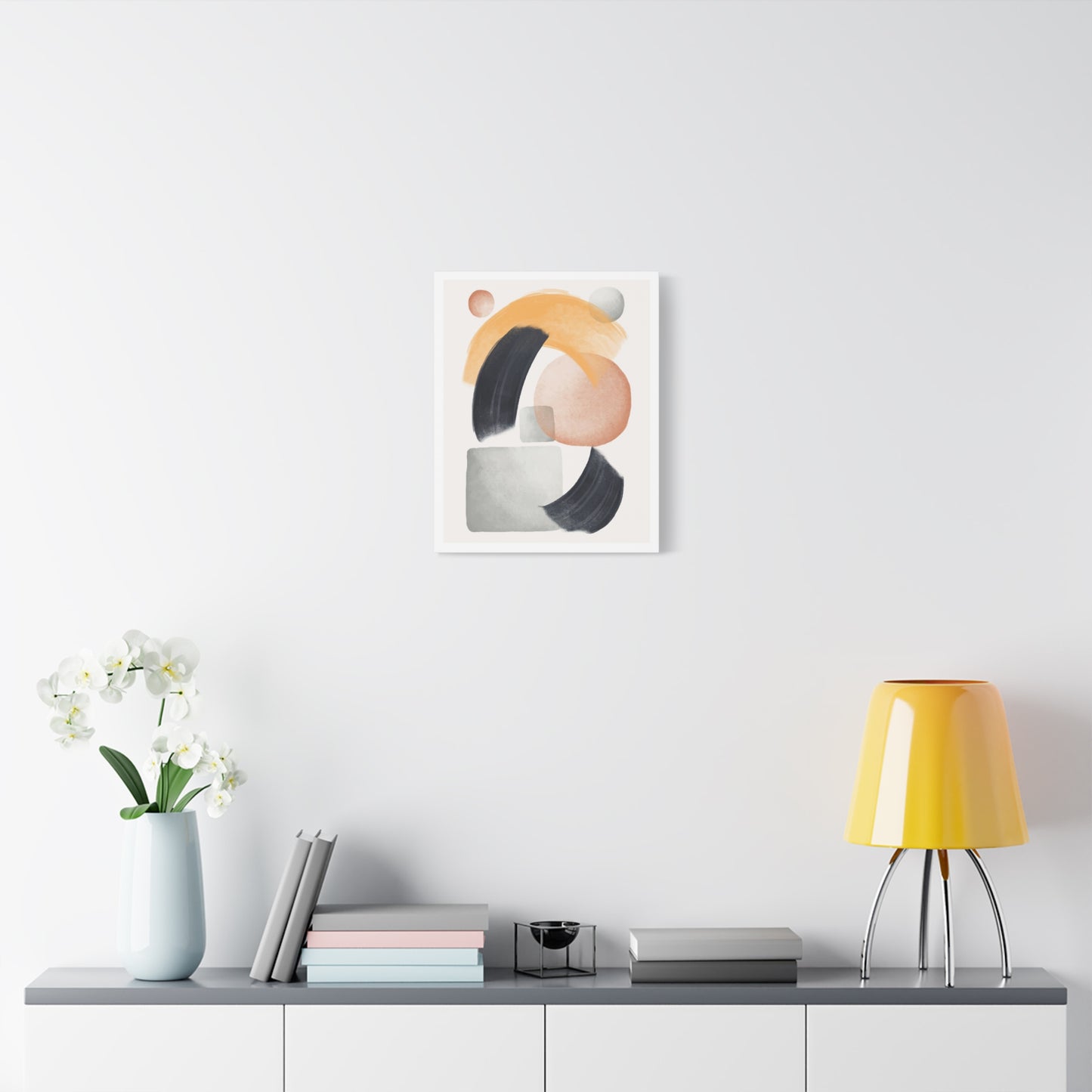 Minimal Watercolor Brush Art Set 1.2 - Matte Canvas Decor with Minimalist Leaf Design