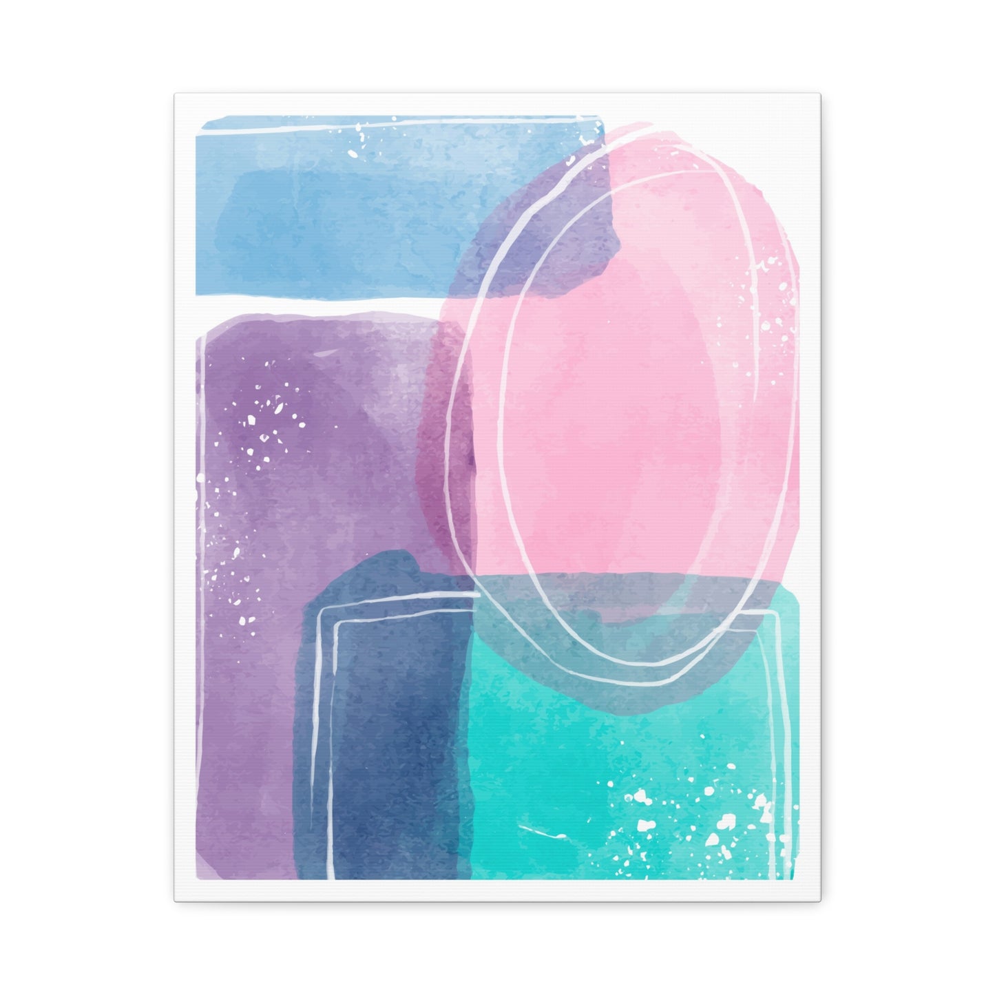 Soft Watercolor Color Art Set 1.2 - Matte Canvas Decor with Minimalist Leaf Design