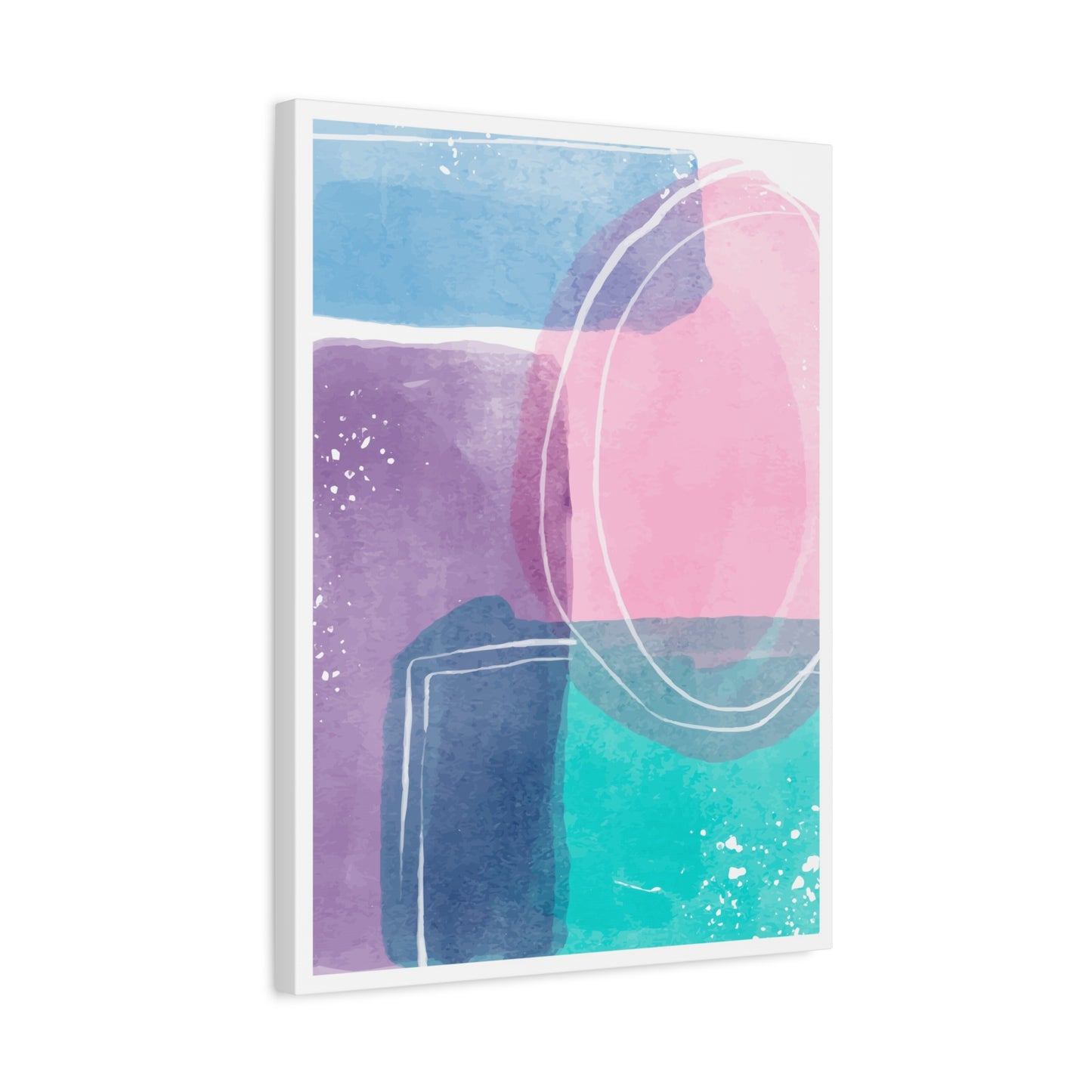 Soft Watercolor Color Art Set 1.2 - Matte Canvas Decor with Minimalist Leaf Design