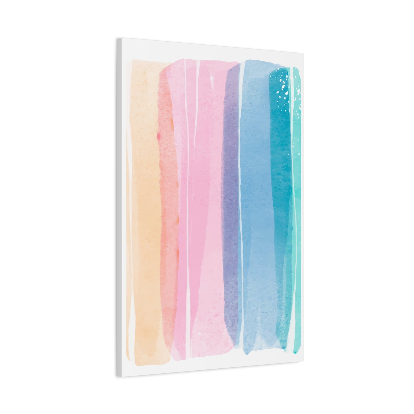 Soft Watercolor Color Set 1.3- Matte Canvas Decor with Minimalist Leaf Design