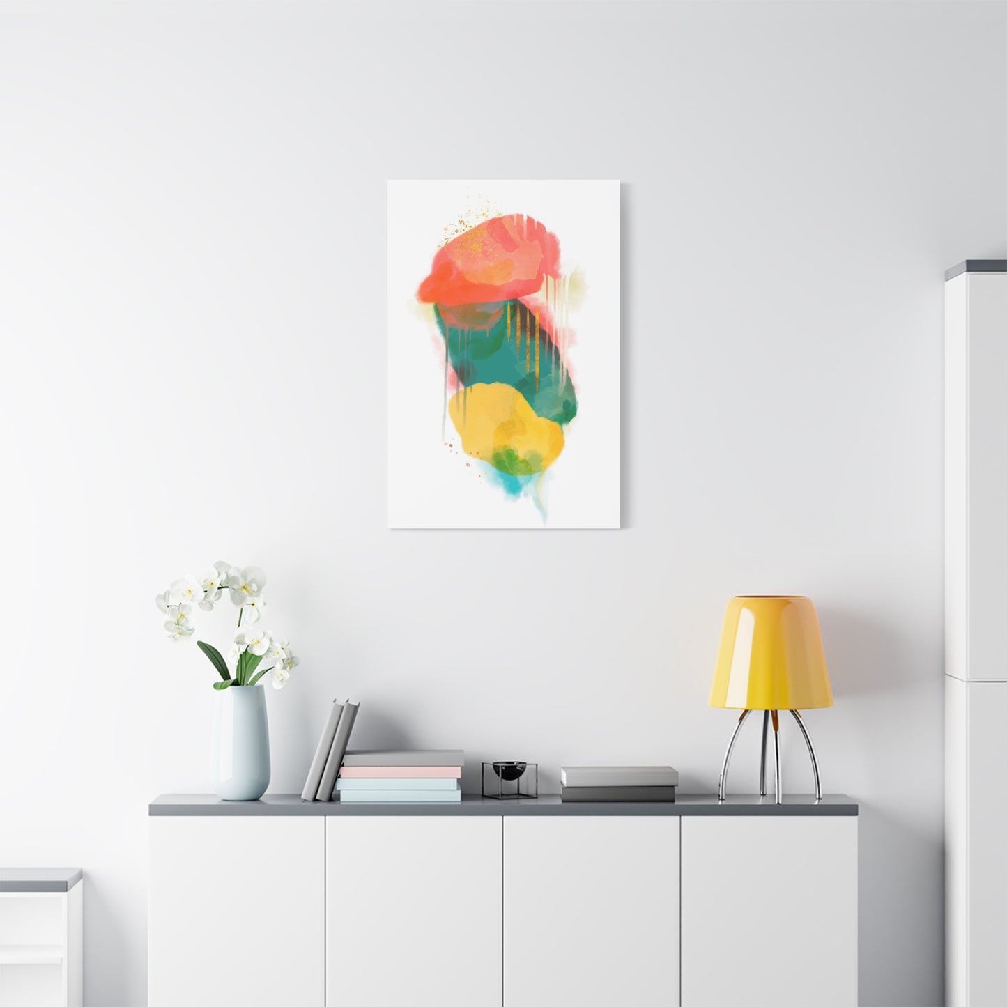 Watercolor Painting Set 1.1 - Matte Canvas Decor with Minimalist Leaf Design