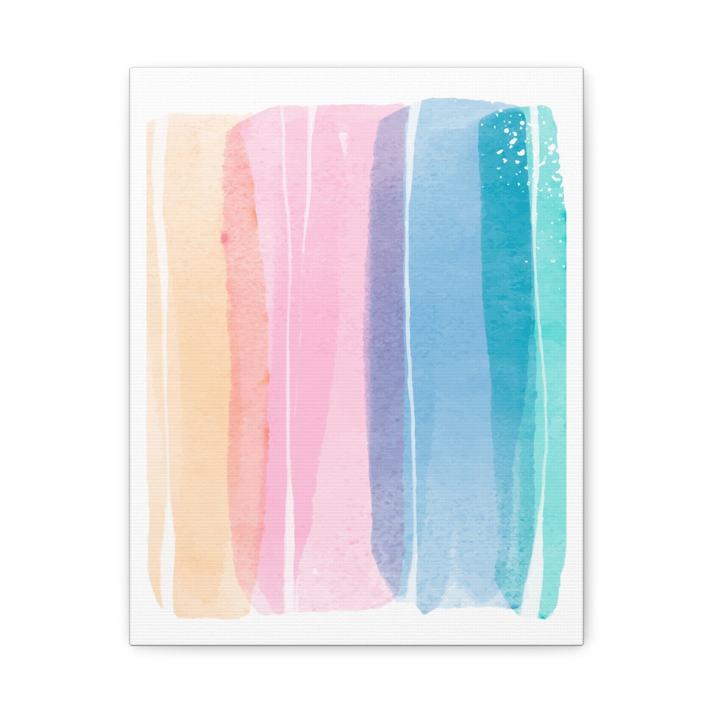 Soft Watercolor Color Set 1.3- Matte Canvas Decor with Minimalist Leaf Design