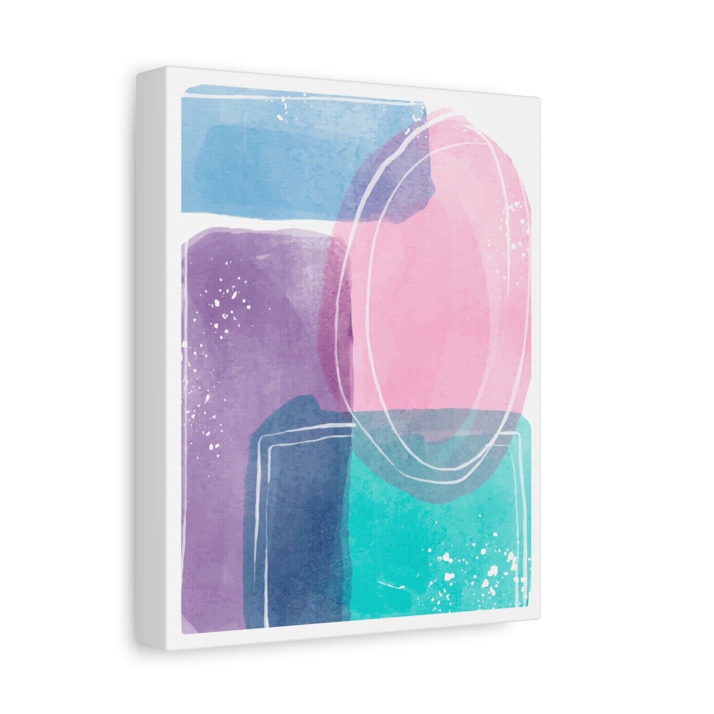 Soft Watercolor Color Art Set 1.2 - Matte Canvas Decor with Minimalist Leaf Design