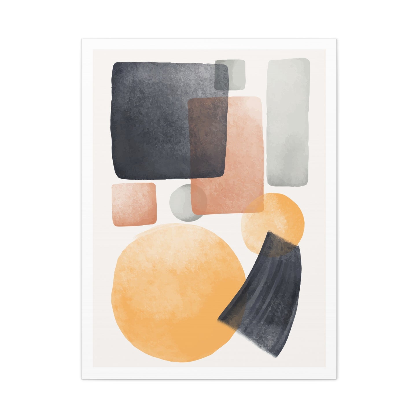 Minimal Watercolor Brush Art Set 1.1 - Matte Canvas Decor with Minimalist Leaf Design