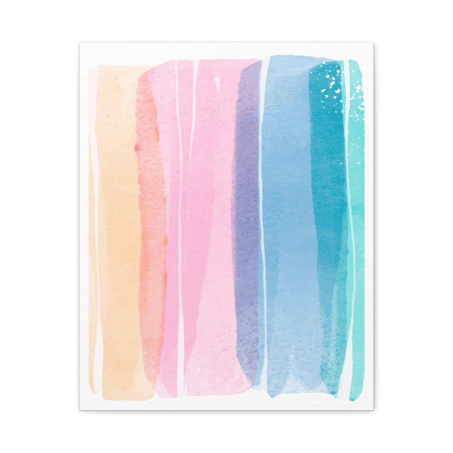 Soft Watercolor Color Set 1.3- Matte Canvas Decor with Minimalist Leaf Design