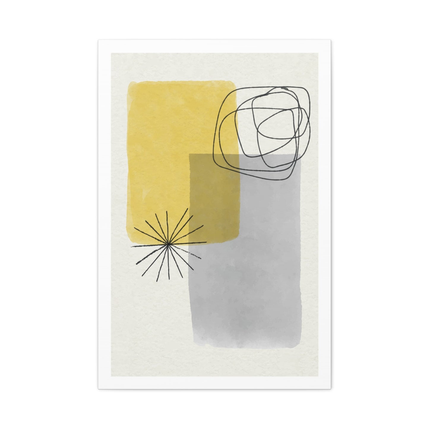 Gold Watercolor Wall Art Set 1.3 - Matte Canvas Decor with Minimalist Leaf Design
