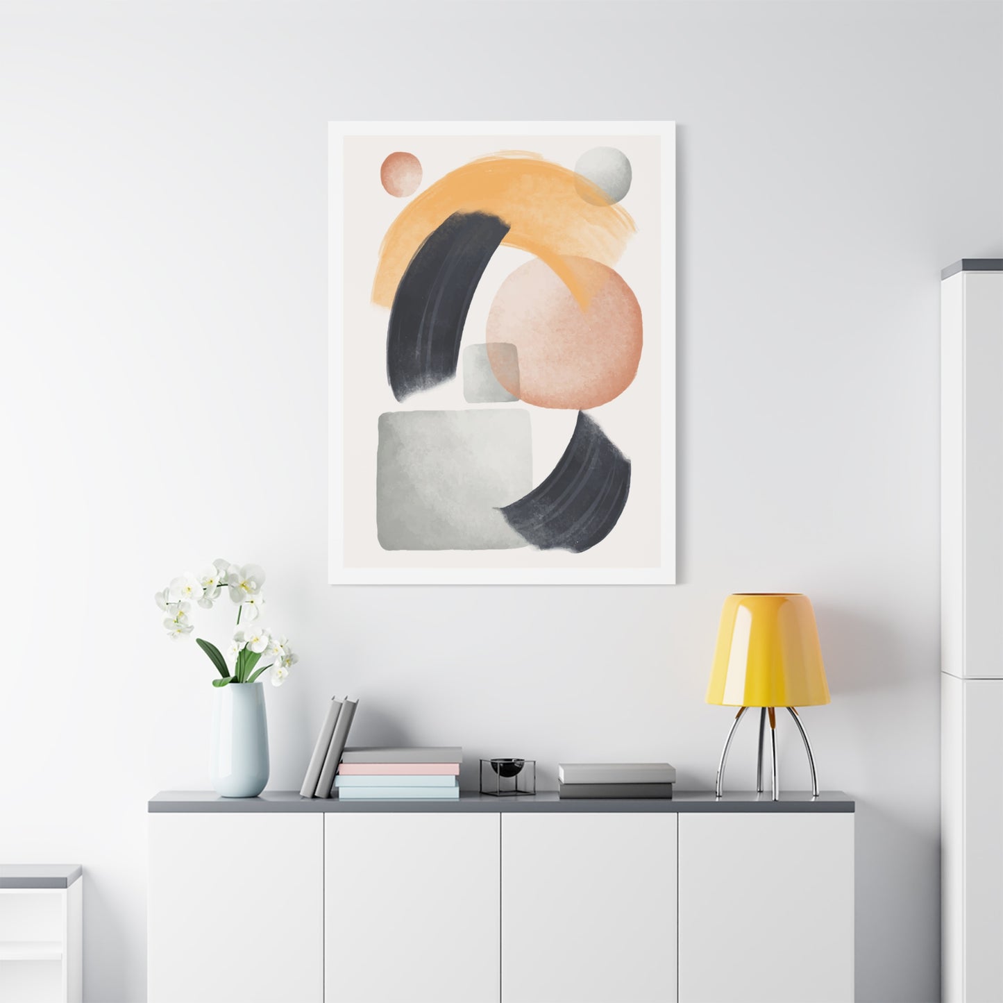 Minimal Watercolor Brush Art Set 1.2 - Matte Canvas Decor with Minimalist Leaf Design