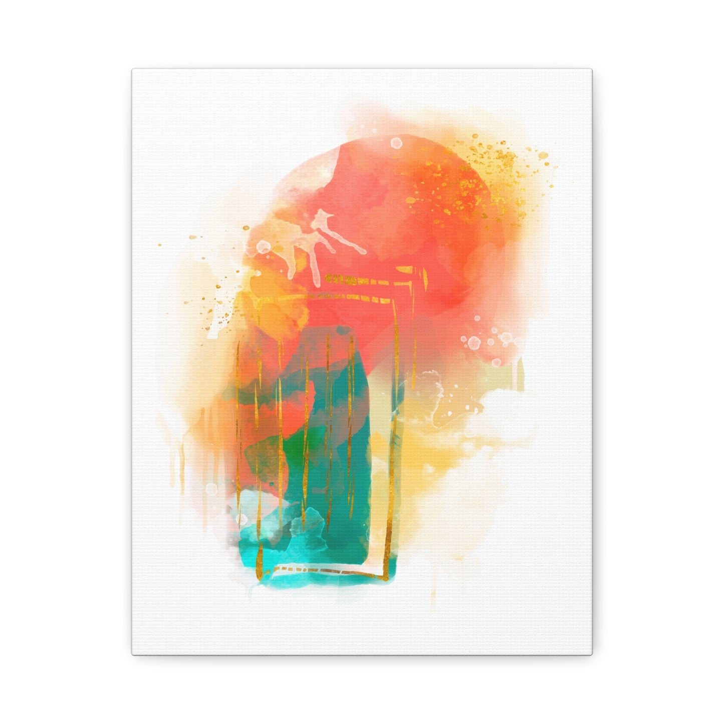 Watercolor Painting Set 1.3 - Matte Canvas Decor with Minimalist Leaf Design