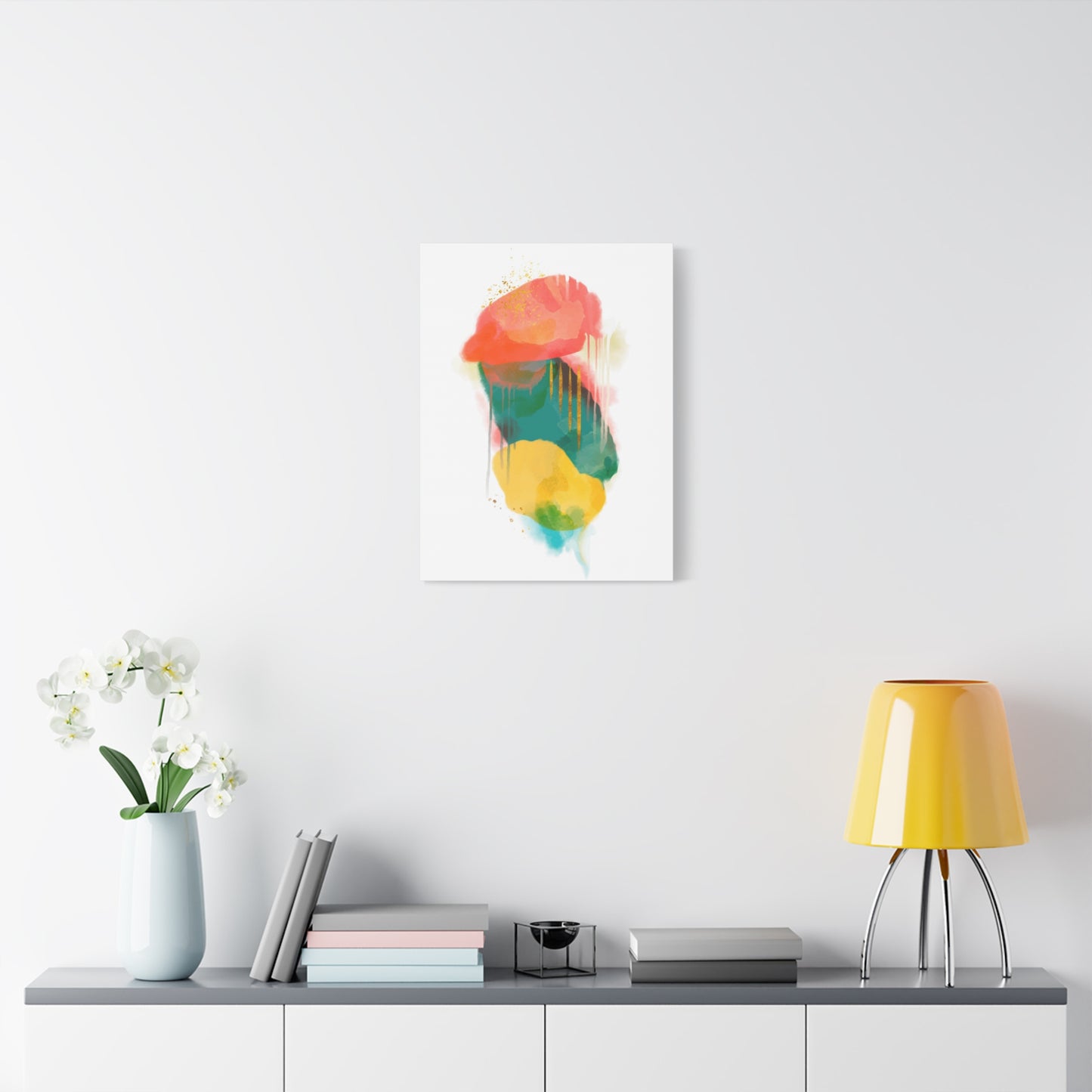 Watercolor Painting Set 1.1 - Matte Canvas Decor with Minimalist Leaf Design