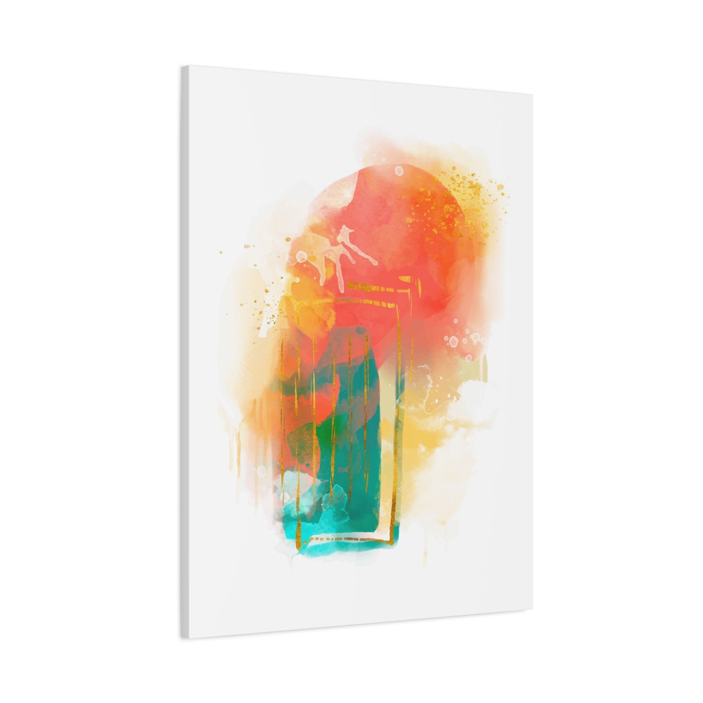 Watercolor Painting Set 1.3 - Matte Canvas Decor with Minimalist Leaf Design
