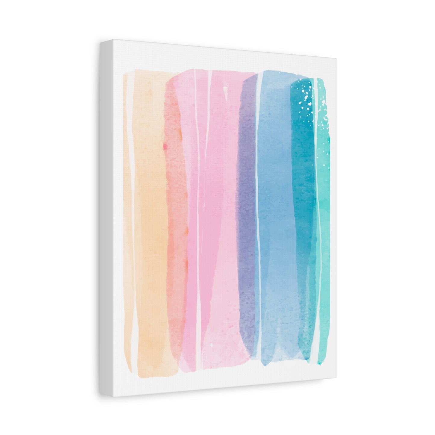 Soft Watercolor Color Set 1.3- Matte Canvas Decor with Minimalist Leaf Design