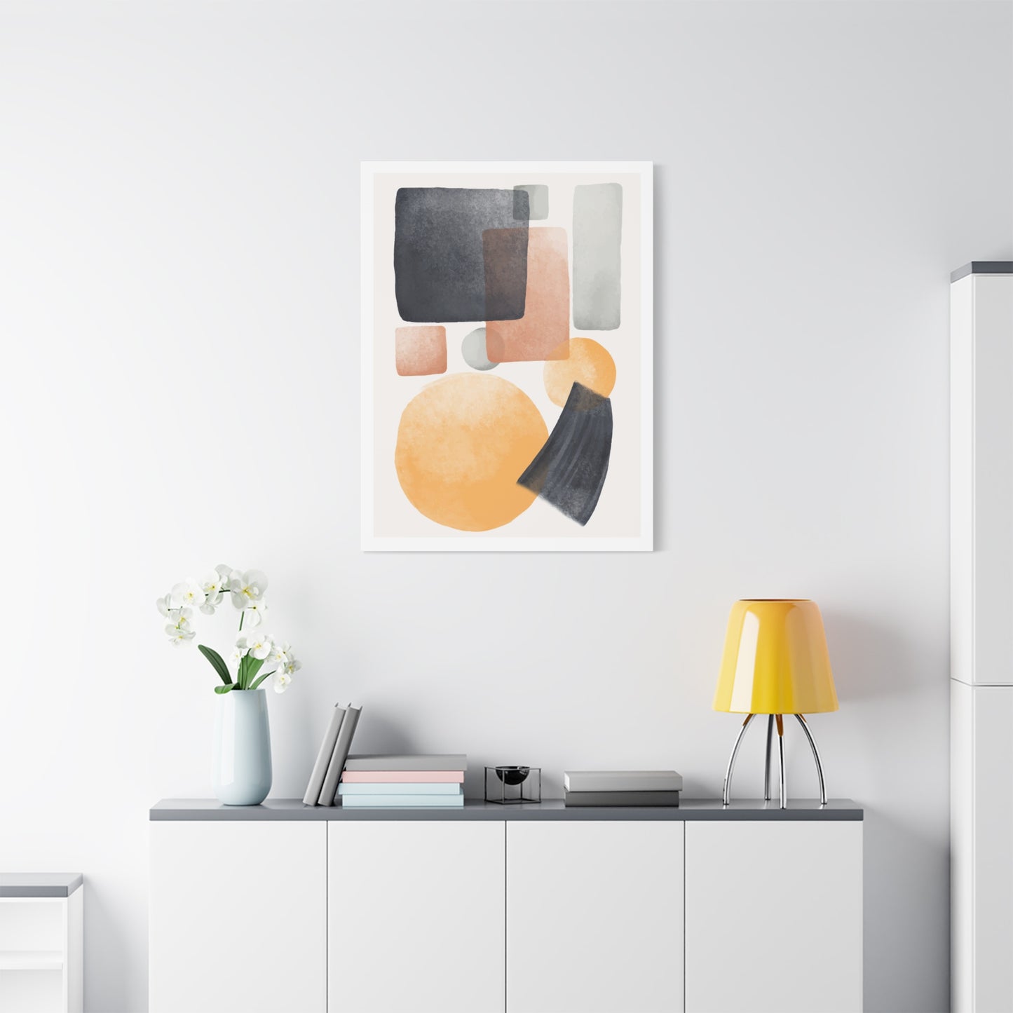 Minimal Watercolor Brush Art Set 1.1 - Matte Canvas Decor with Minimalist Leaf Design