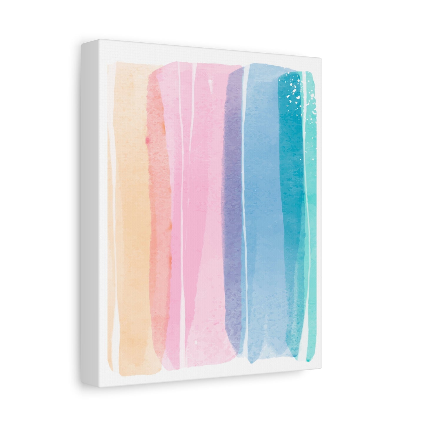 Soft Watercolor Color Set 1.3- Matte Canvas Decor with Minimalist Leaf Design
