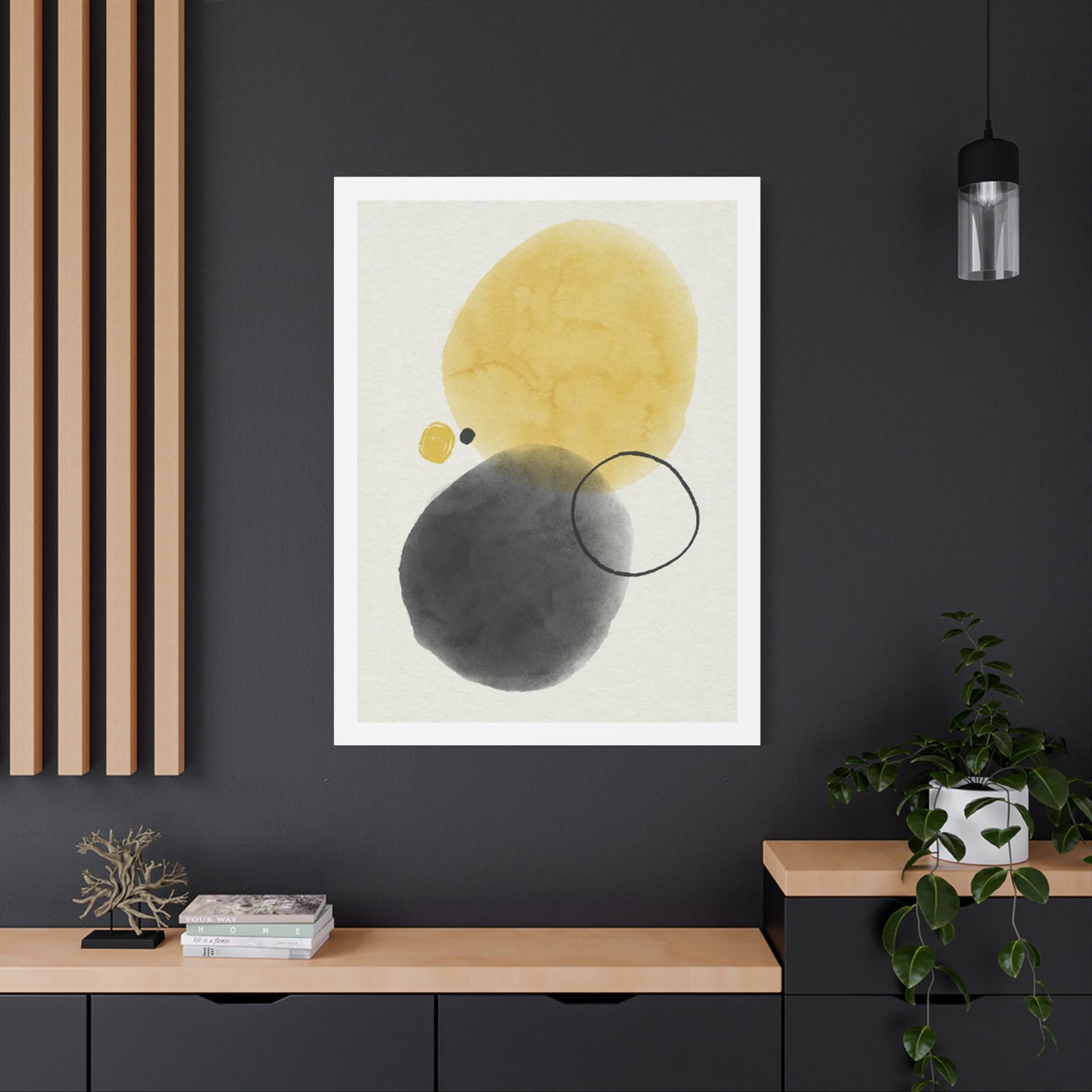 Gold Watercolor Wall Art Set 1.1 - Matte Canvas Decor with Minimalist Leaf Design