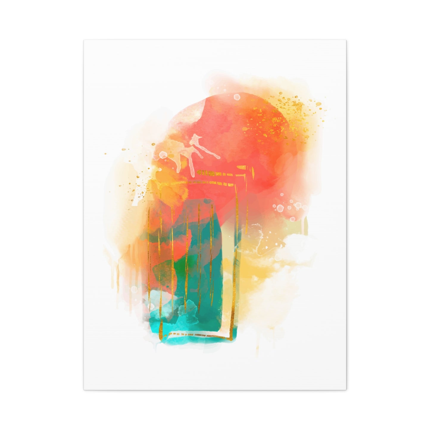 Watercolor Painting Set 1.3 - Matte Canvas Decor with Minimalist Leaf Design