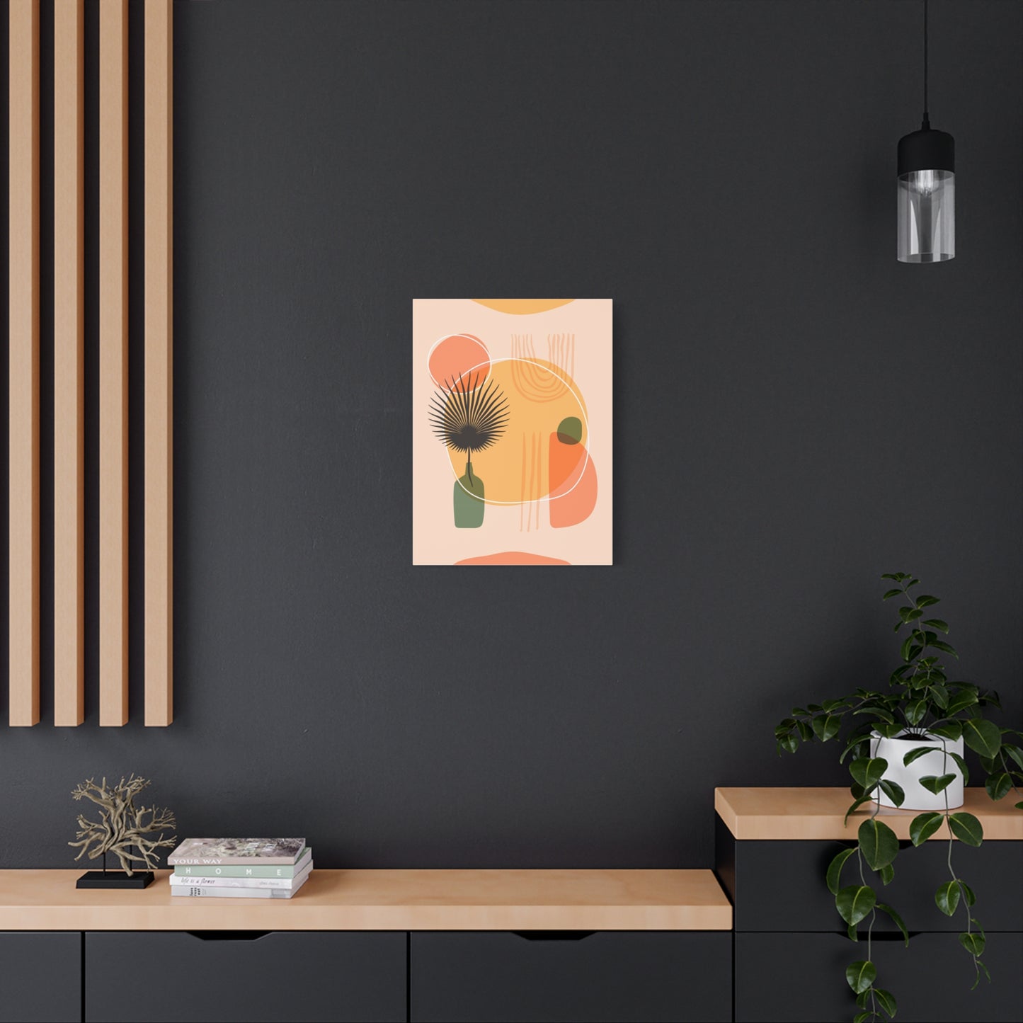 Sunway Minimal Art Set 1.1 - Matte Canvas Decor with Minimalist Leaf Design