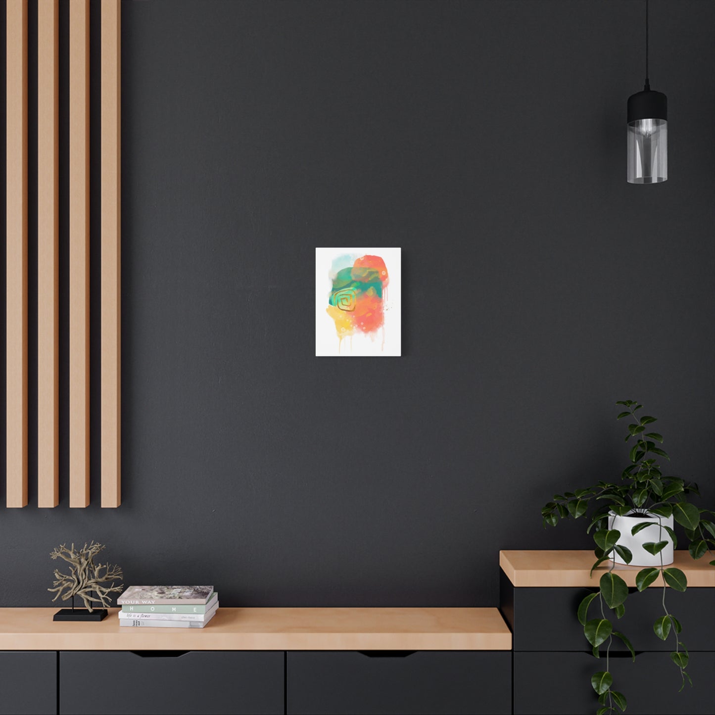 Watercolor Painting Set 1.2 - Matte Canvas Decor with Minimalist Leaf Design