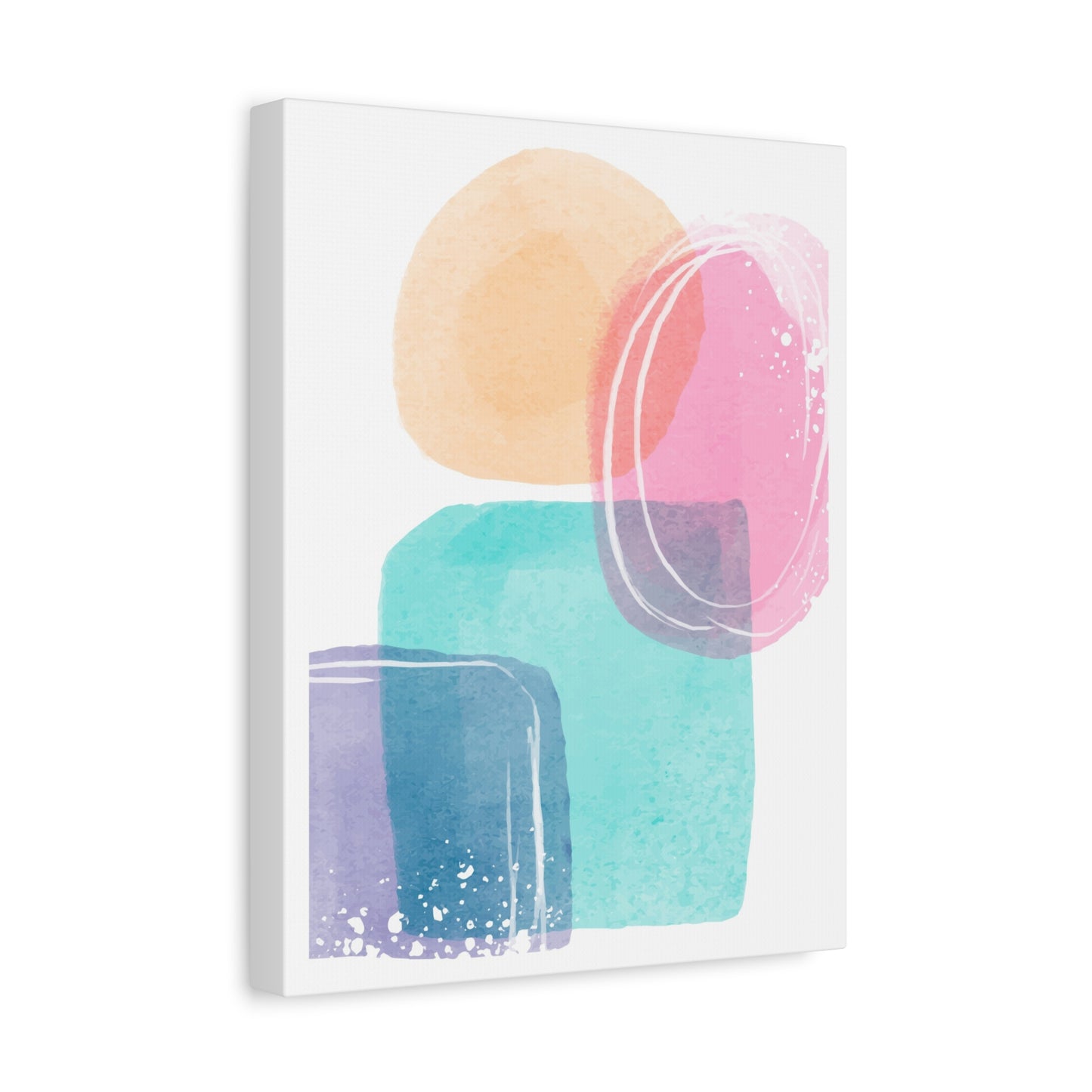 Soft Watercolor Color Set 1.1 - Matte Canvas Decor with Minimalist Leaf Design