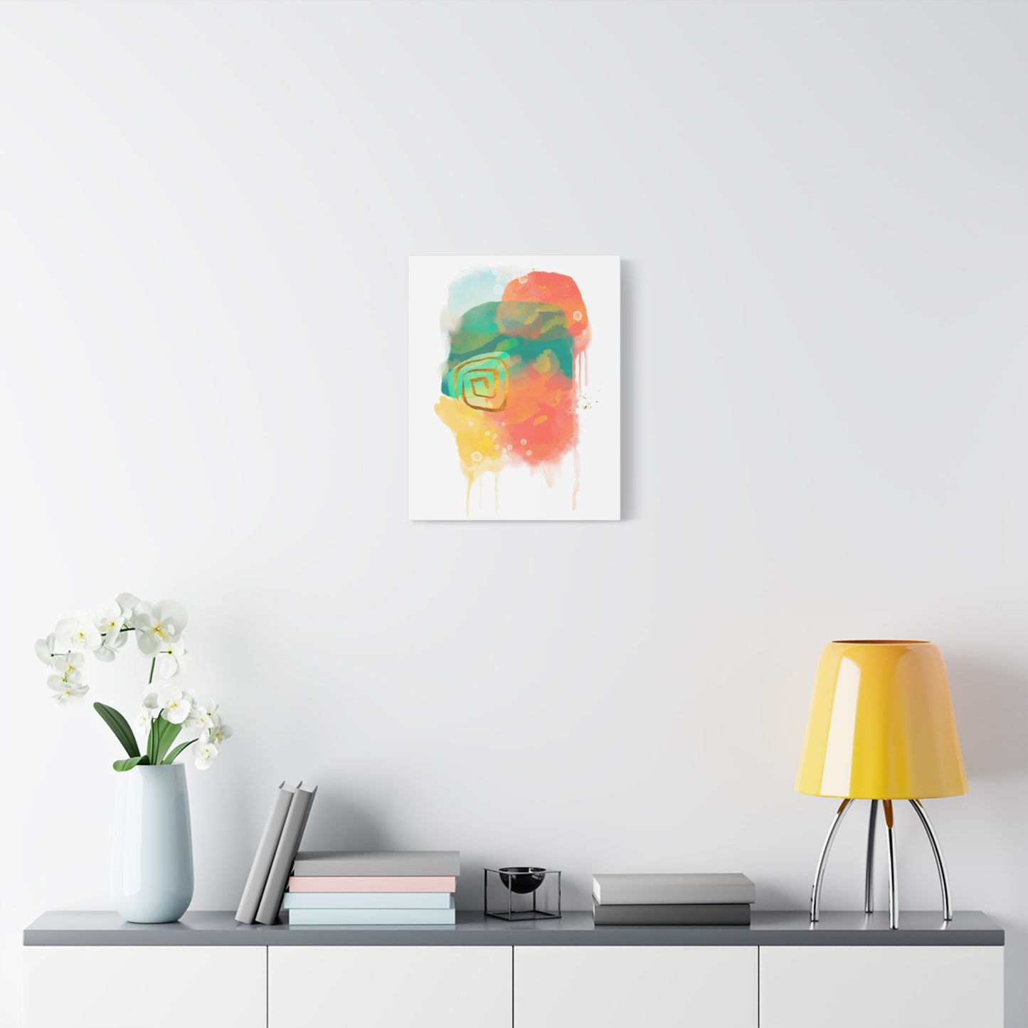 Watercolor Painting Set 1.2 - Matte Canvas Decor with Minimalist Leaf Design