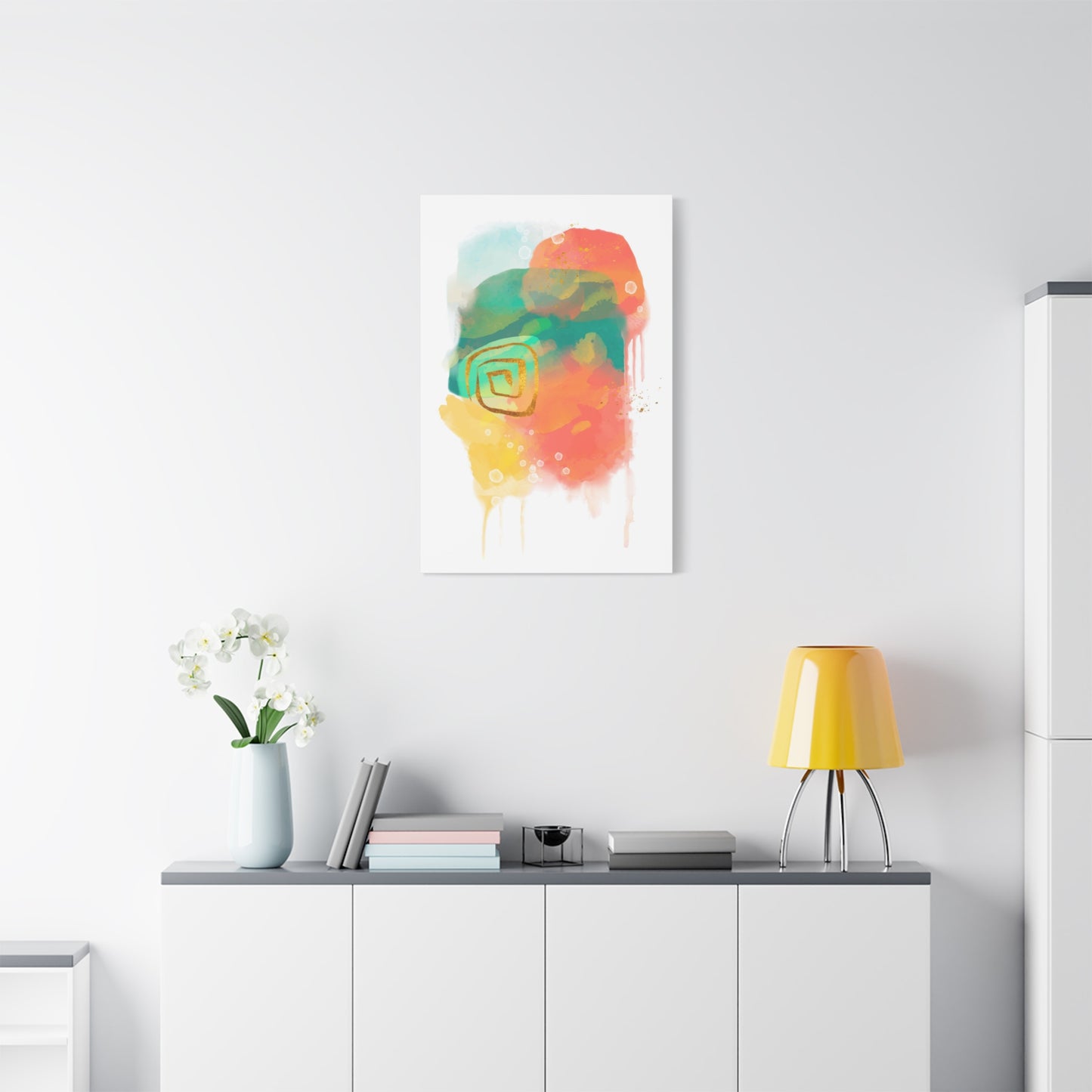 Watercolor Painting Set 1.2 - Matte Canvas Decor with Minimalist Leaf Design