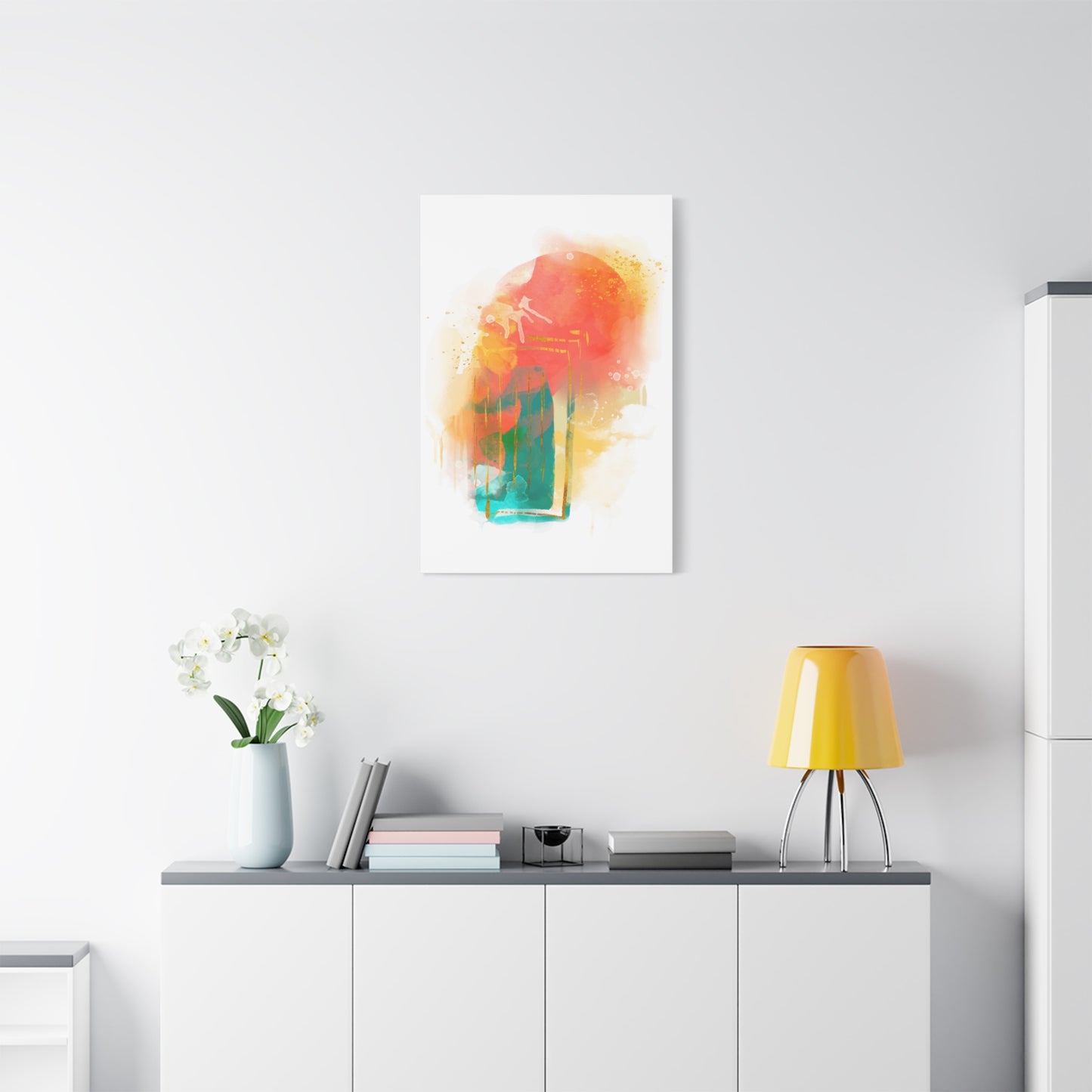 Watercolor Painting Set 1.3 - Matte Canvas Decor with Minimalist Leaf Design
