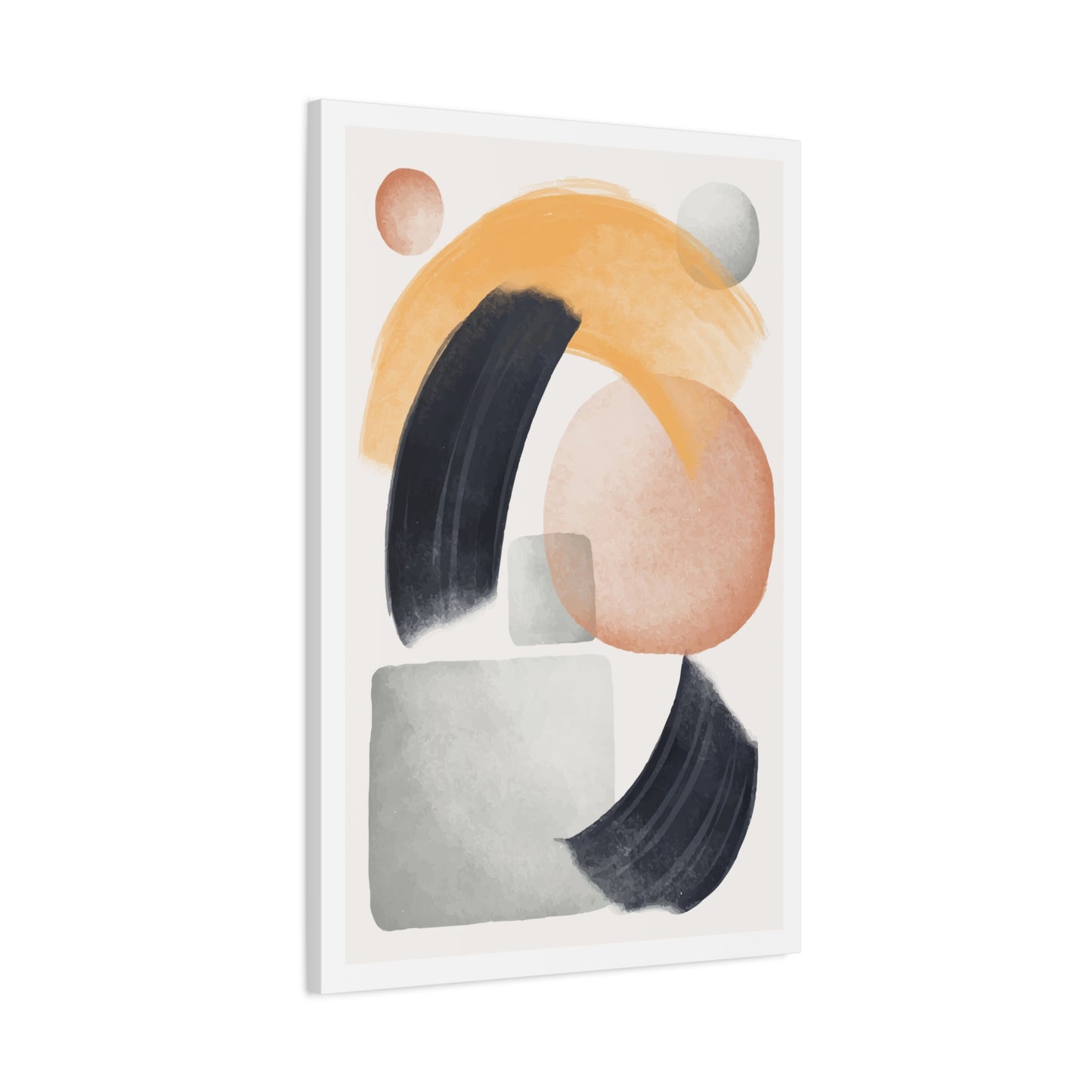 Minimal Watercolor Brush Art Set 1.2 - Matte Canvas Decor with Minimalist Leaf Design