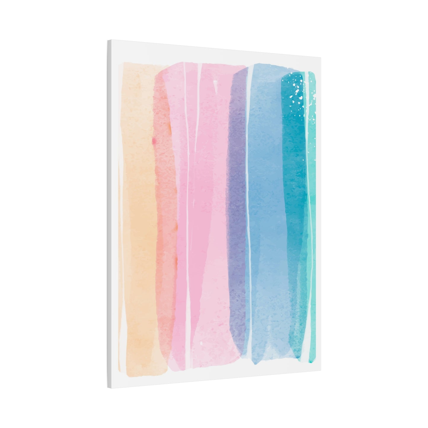 Soft Watercolor Color Set 1.3- Matte Canvas Decor with Minimalist Leaf Design