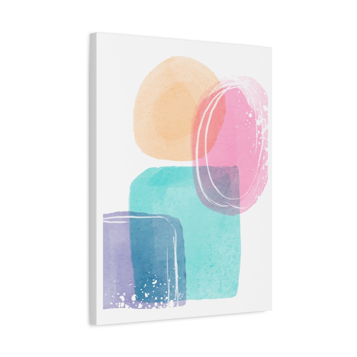 Soft Watercolor Color Set 1.1 - Matte Canvas Decor with Minimalist Leaf Design