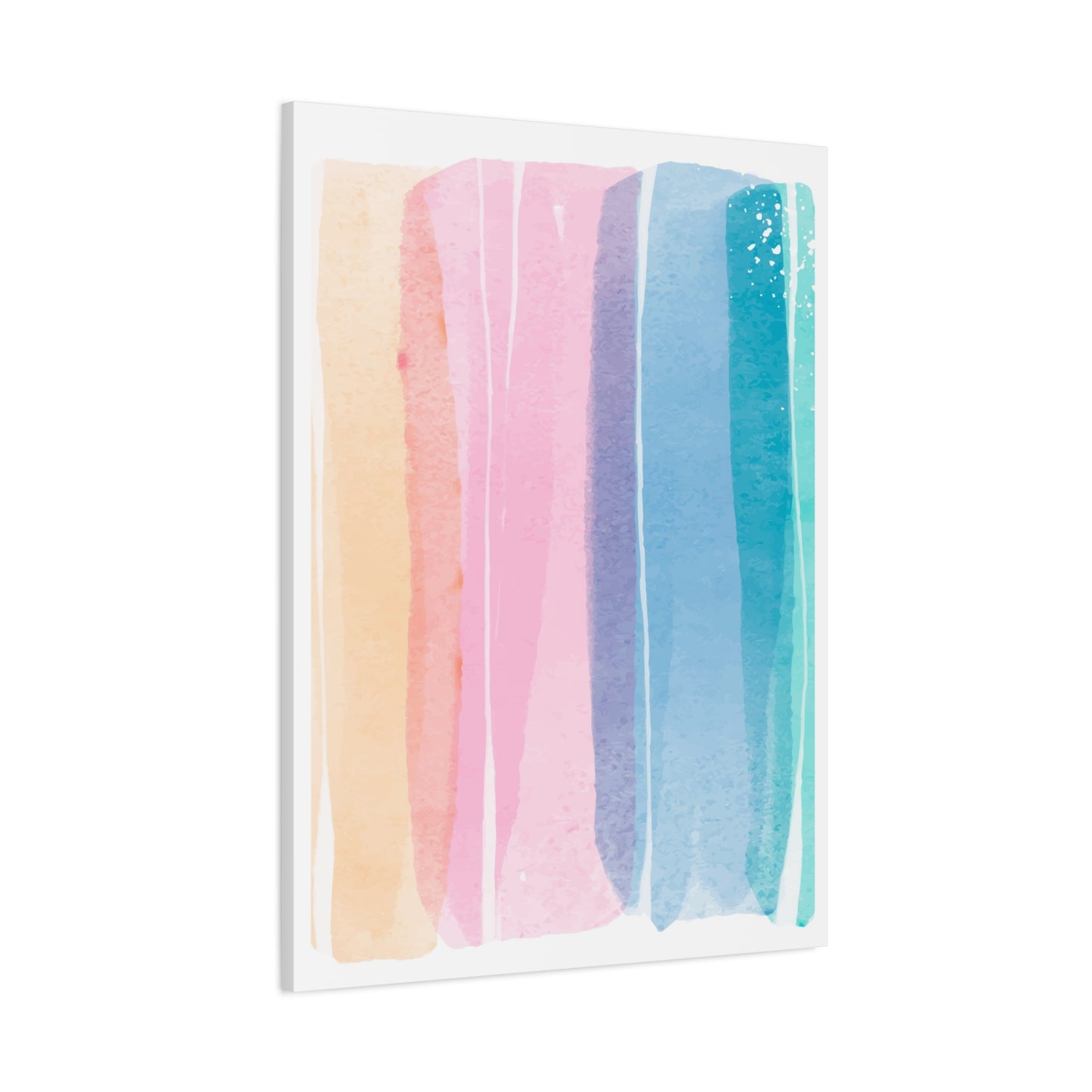 Soft Watercolor Color Set 1.3- Matte Canvas Decor with Minimalist Leaf Design