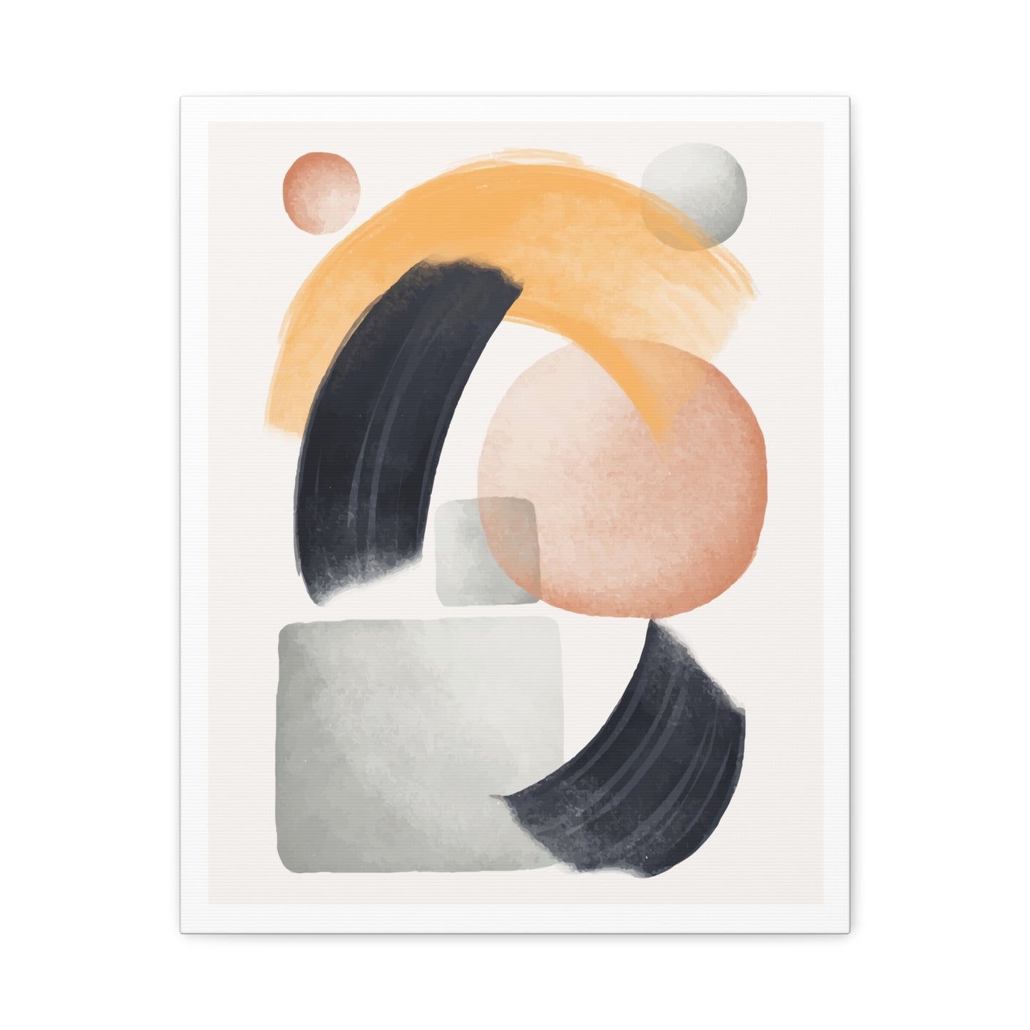 Minimal Watercolor Brush Art Set 1.2 - Matte Canvas Decor with Minimalist Leaf Design