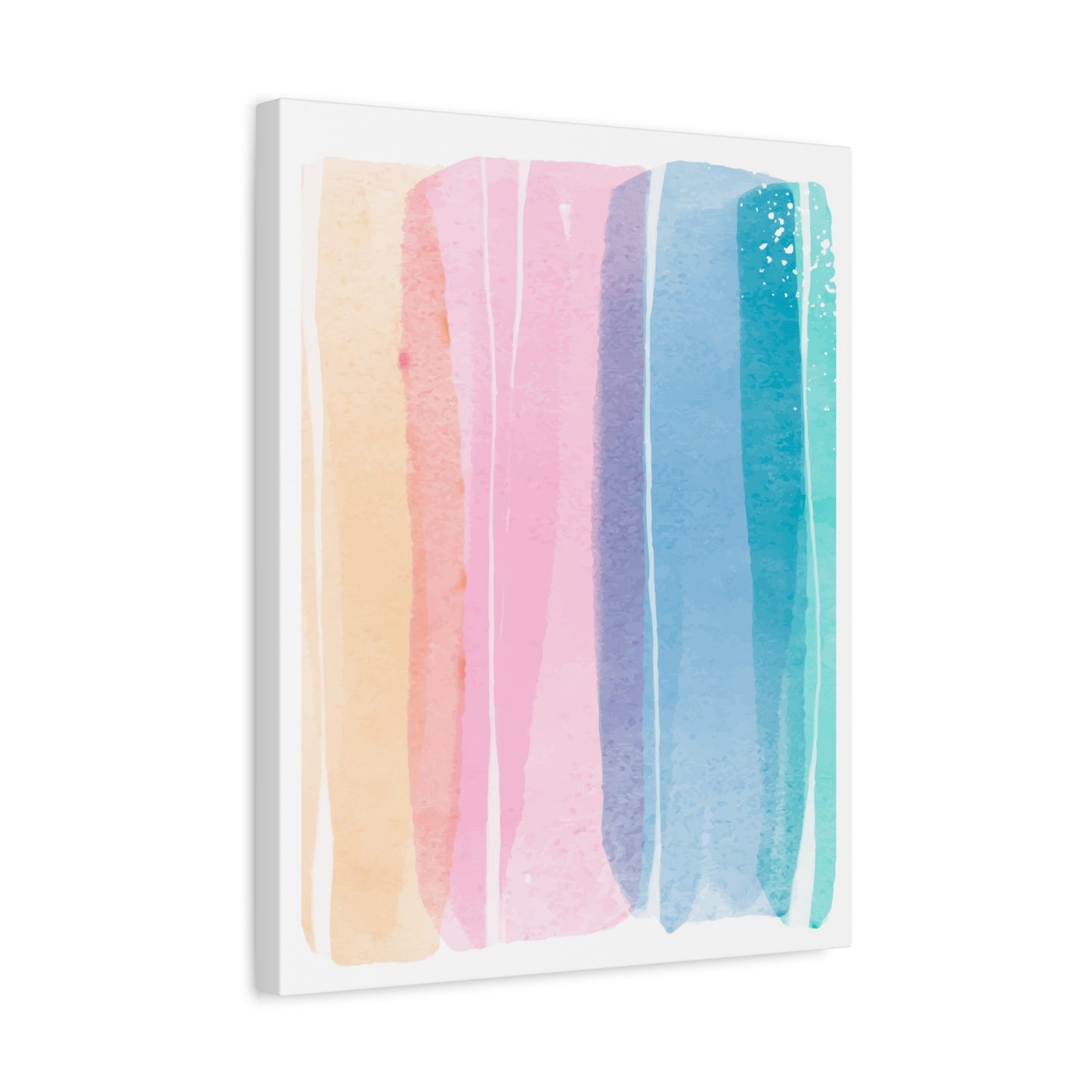 Soft Watercolor Color Set 1.3- Matte Canvas Decor with Minimalist Leaf Design