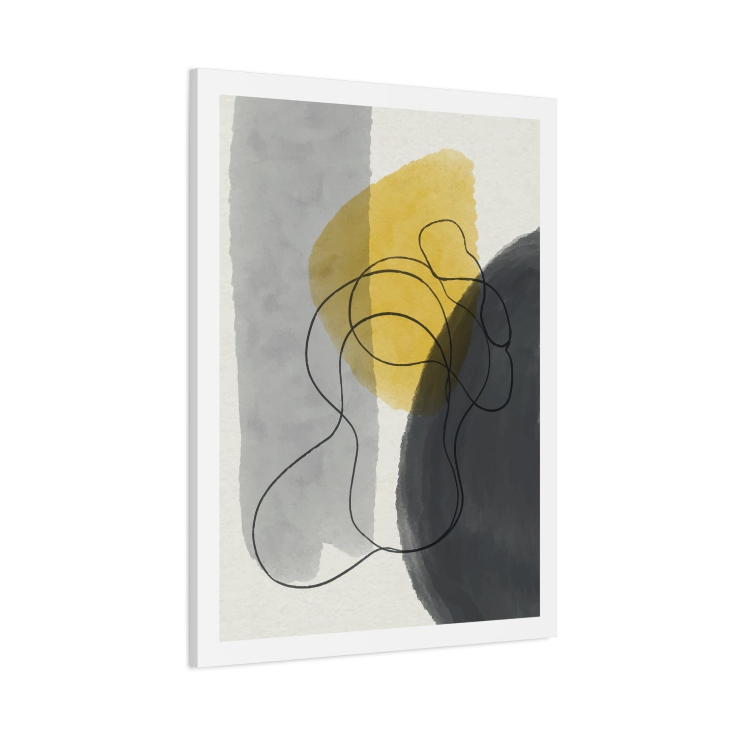 Gold Watercolor Wall Art Set 1.2 - Matte Canvas Decor with Minimalist Leaf Design