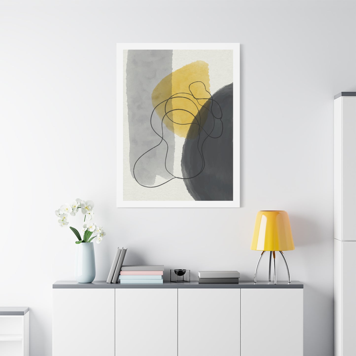 Gold Watercolor Wall Art Set 1.2 - Matte Canvas Decor with Minimalist Leaf Design