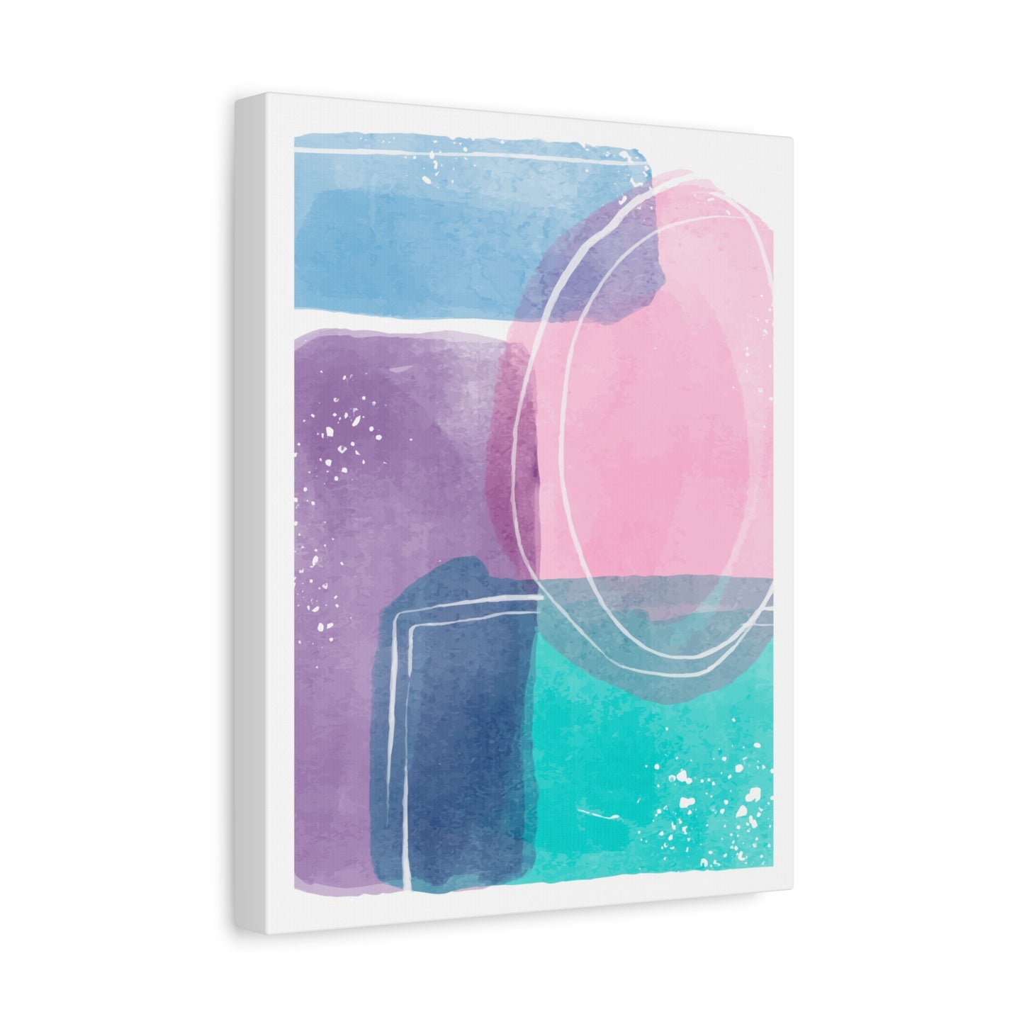 Soft Watercolor Color Art Set 1.2 - Matte Canvas Decor with Minimalist Leaf Design
