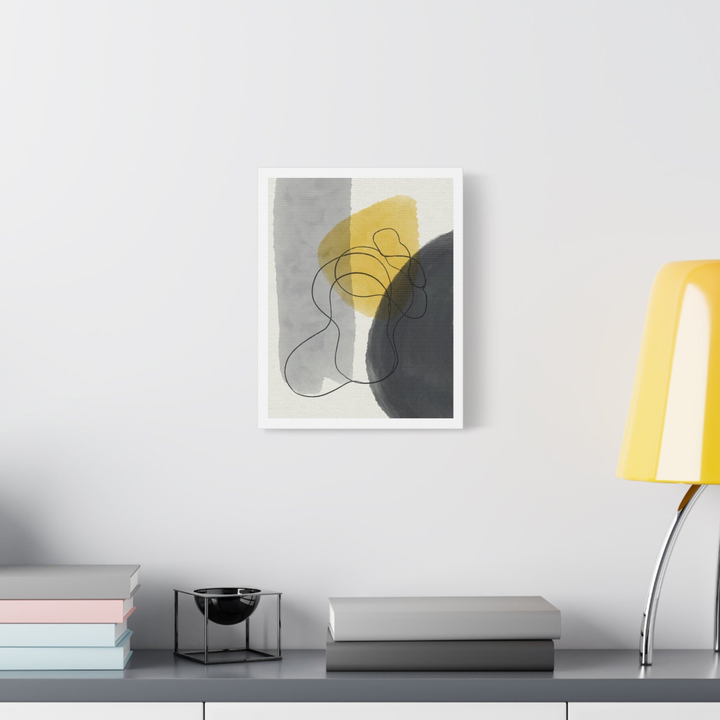 Gold Watercolor Wall Art Set 1.2 - Matte Canvas Decor with Minimalist Leaf Design