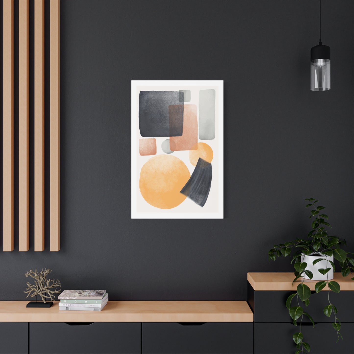 Minimal Watercolor Brush Art Set 1.1 - Matte Canvas Decor with Minimalist Leaf Design