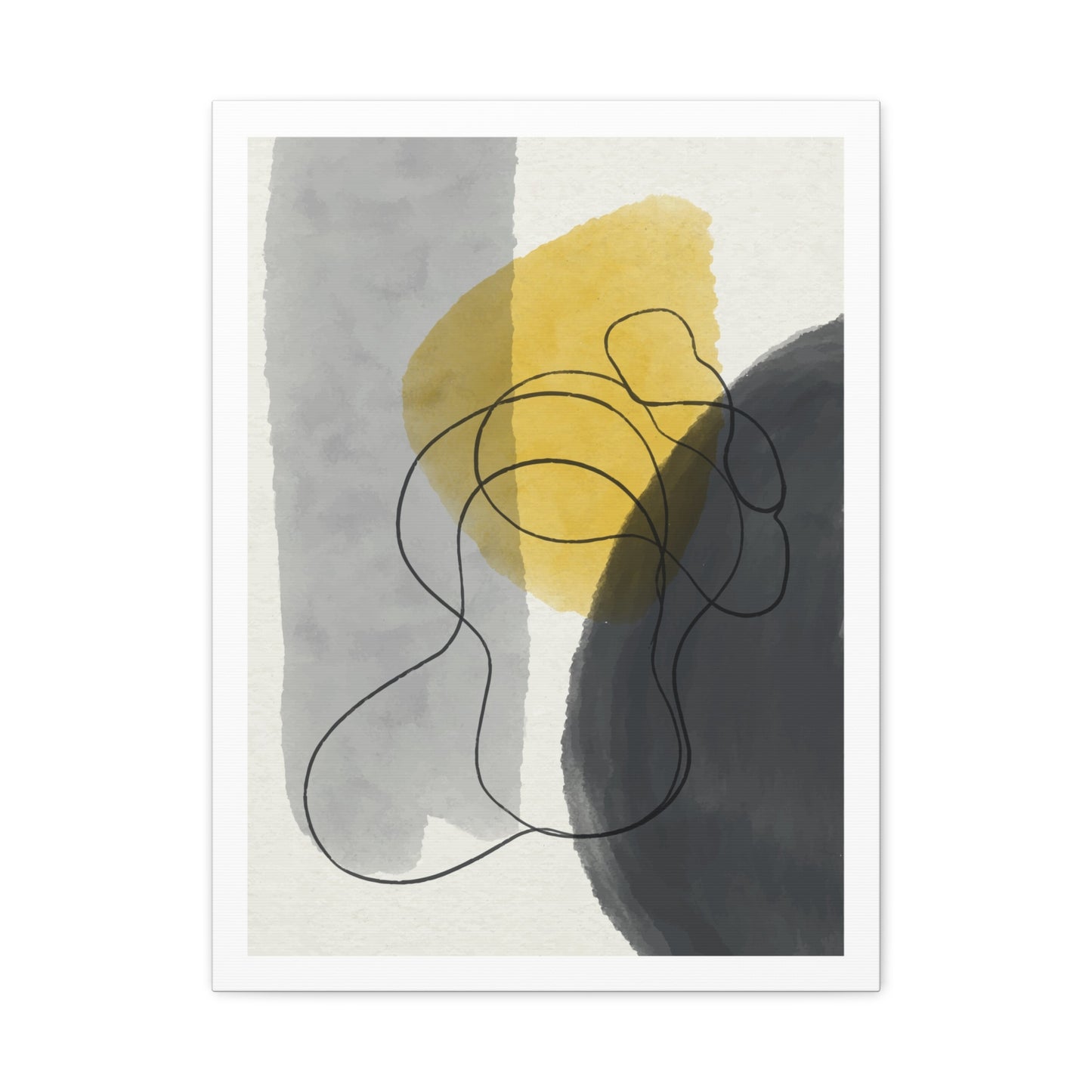 Gold Watercolor Wall Art Set 1.2 - Matte Canvas Decor with Minimalist Leaf Design