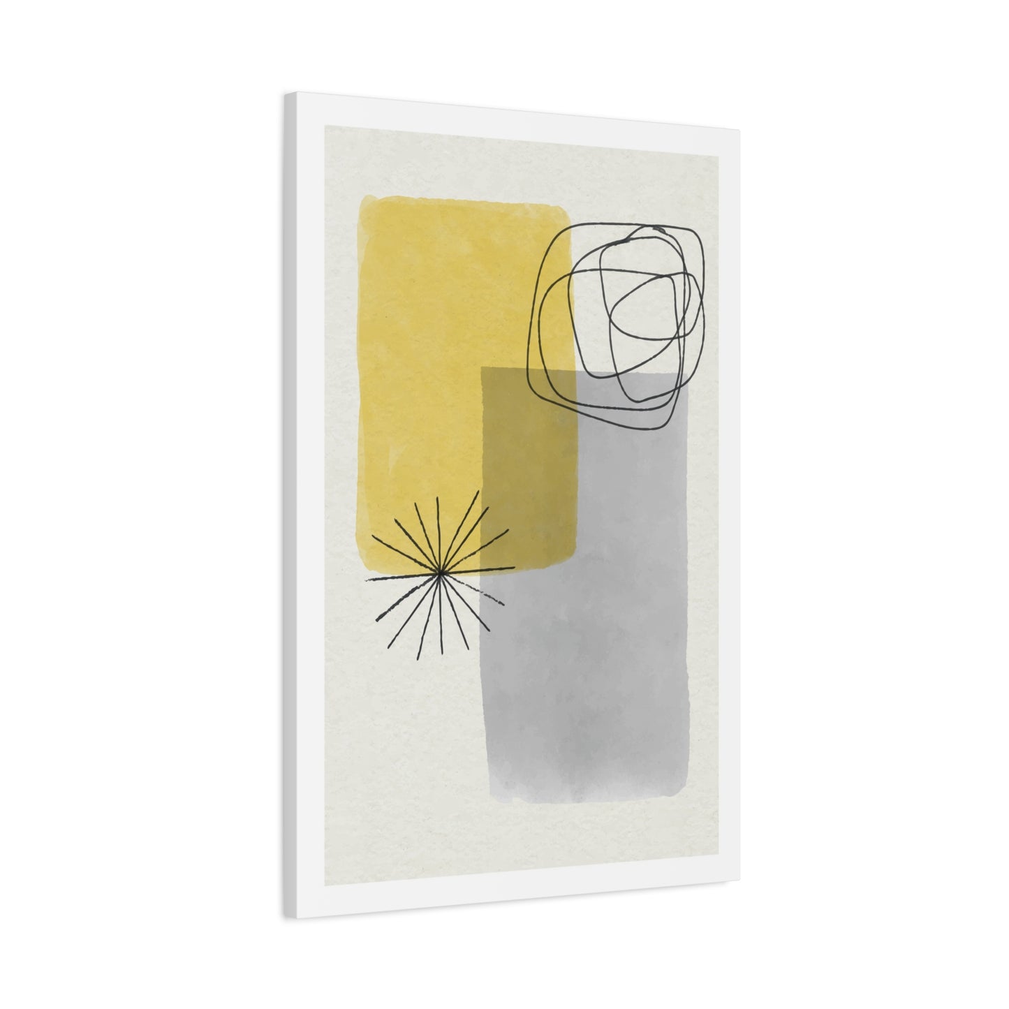 Gold Watercolor Wall Art Set 1.3 - Matte Canvas Decor with Minimalist Leaf Design