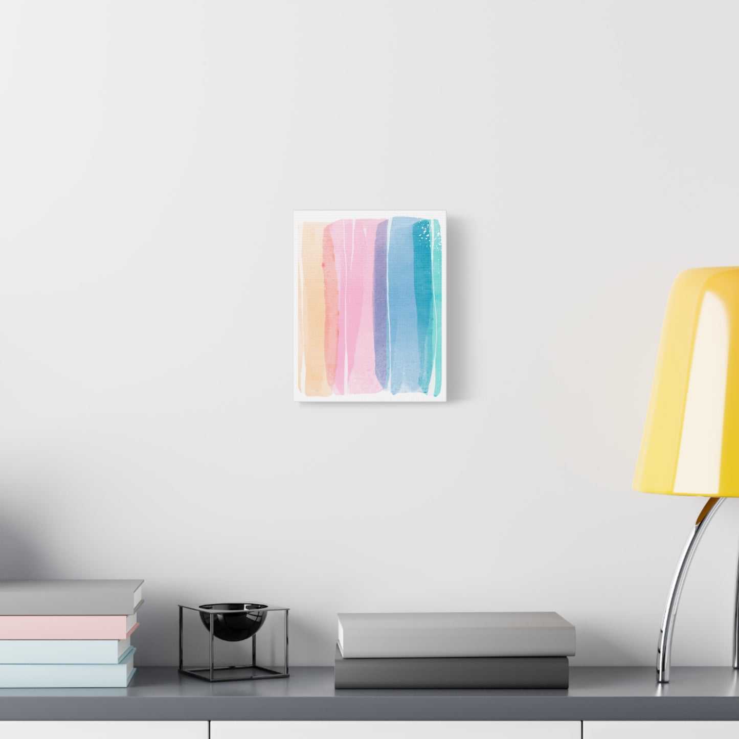 Soft Watercolor Color Set 1.3- Matte Canvas Decor with Minimalist Leaf Design