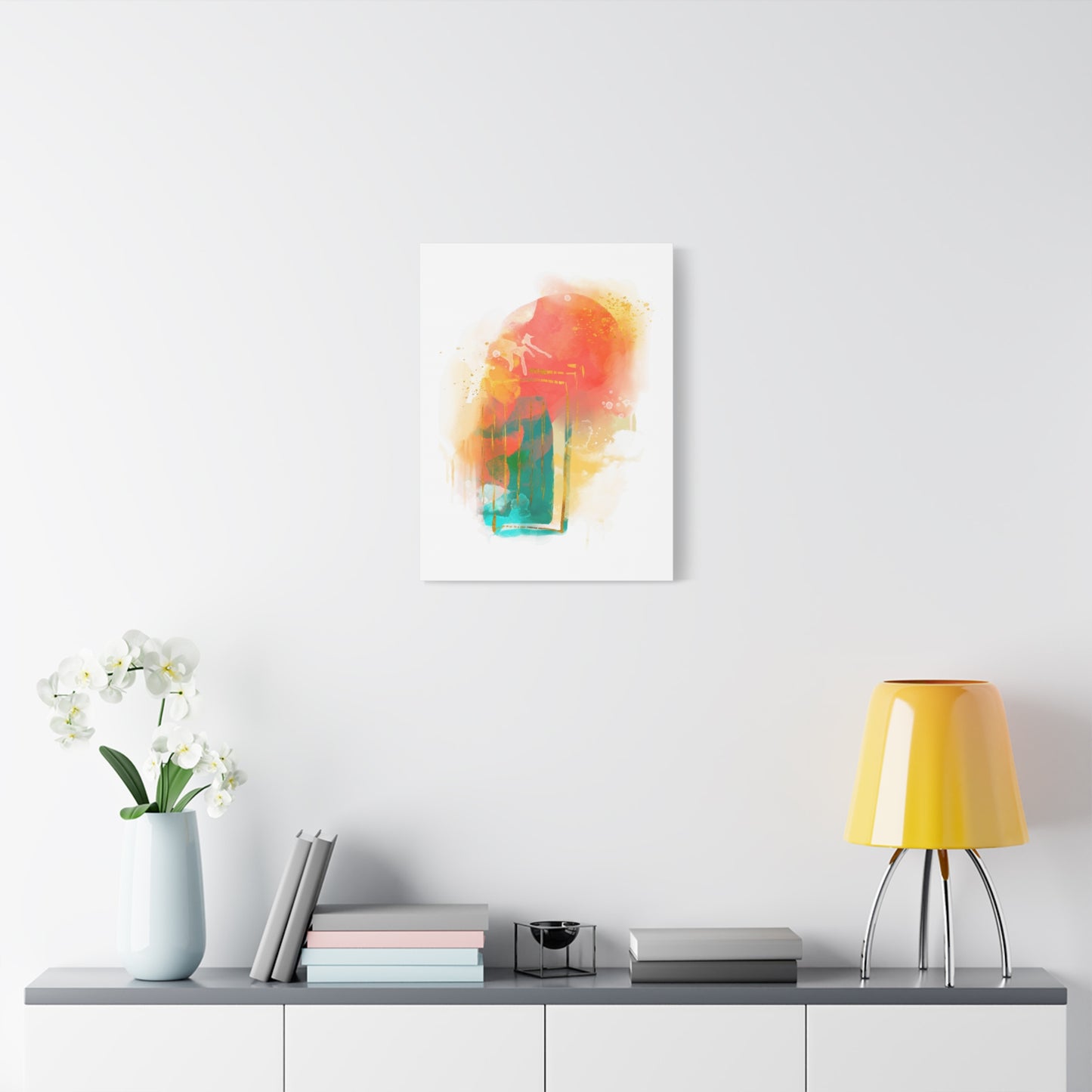 Watercolor Painting Set 1.3 - Matte Canvas Decor with Minimalist Leaf Design