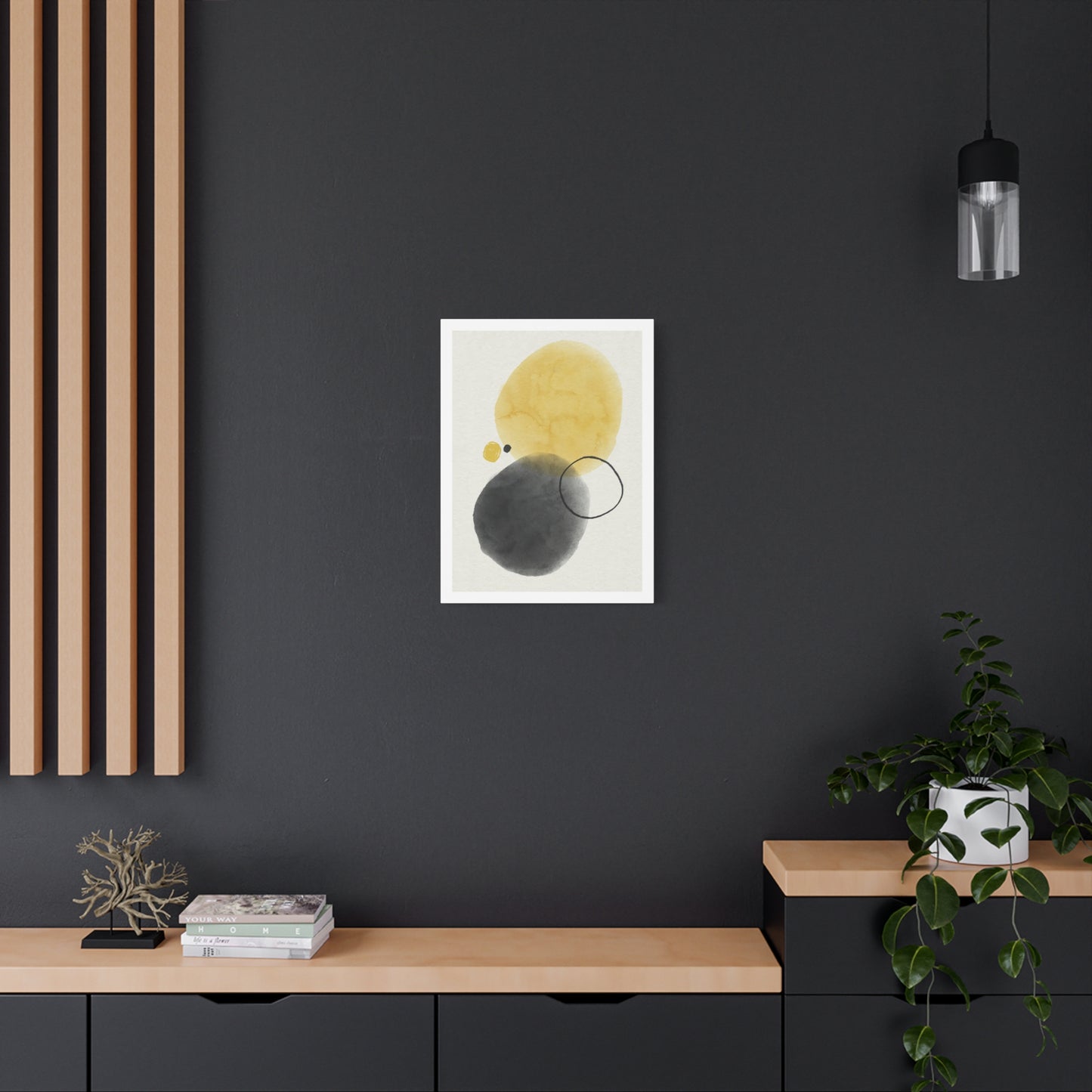 Gold Watercolor Wall Art Set 1.1 - Matte Canvas Decor with Minimalist Leaf Design
